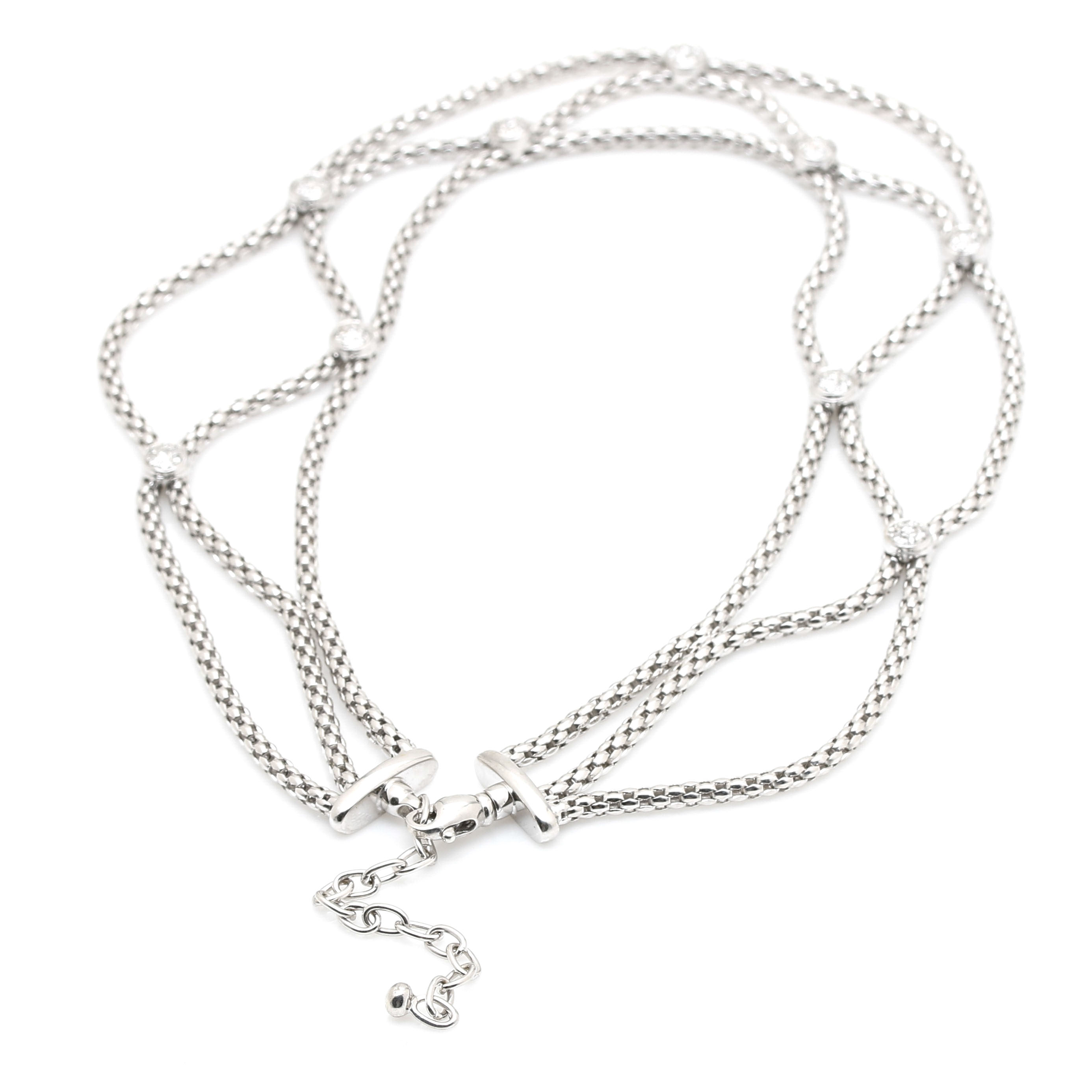 FOPE 18K White Gold Diamond Collar Necklace
