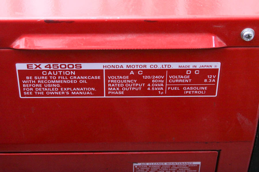 Honda EX4500 Portable Generator