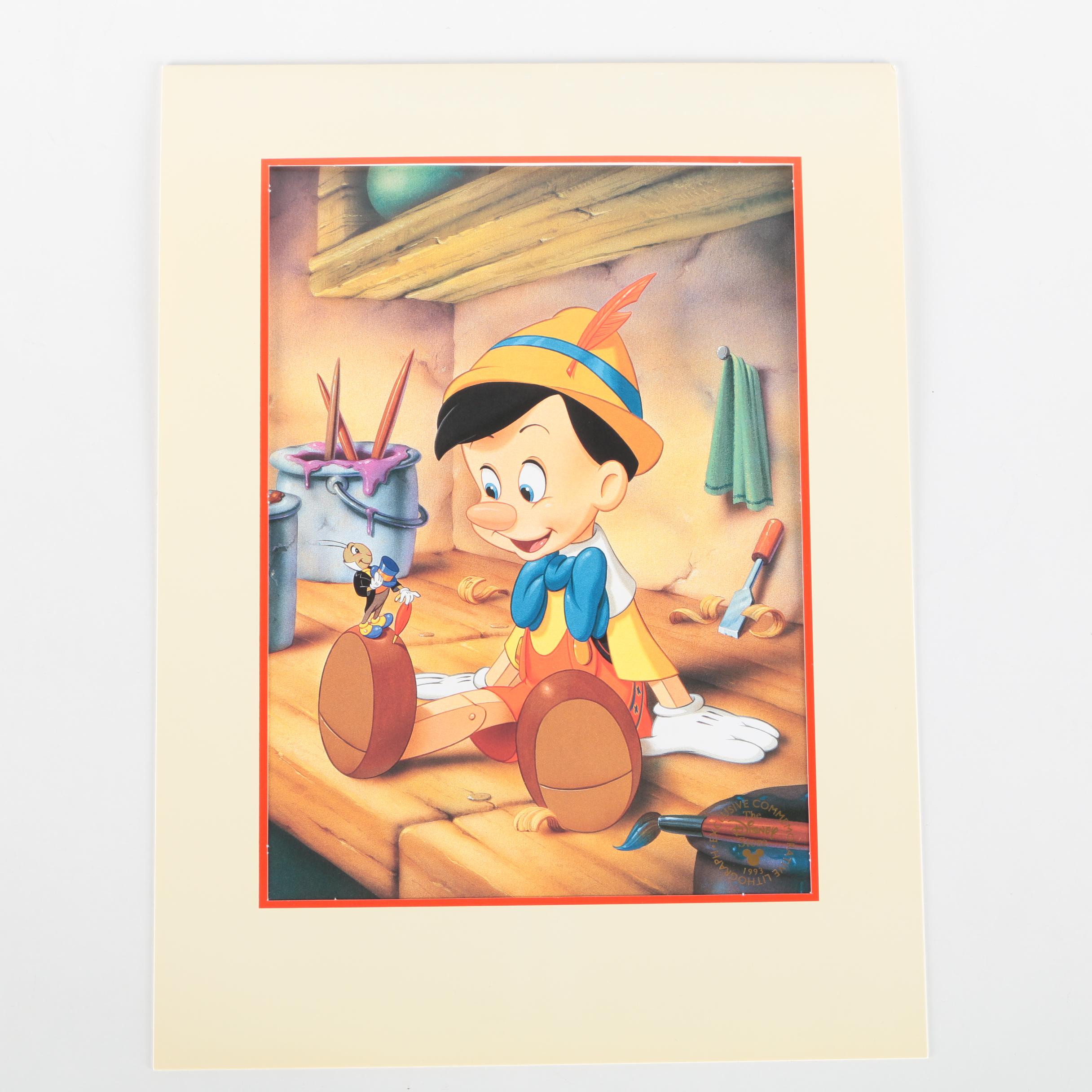 Offset Lithograph From The Walt Disney Company "Pinocchio"