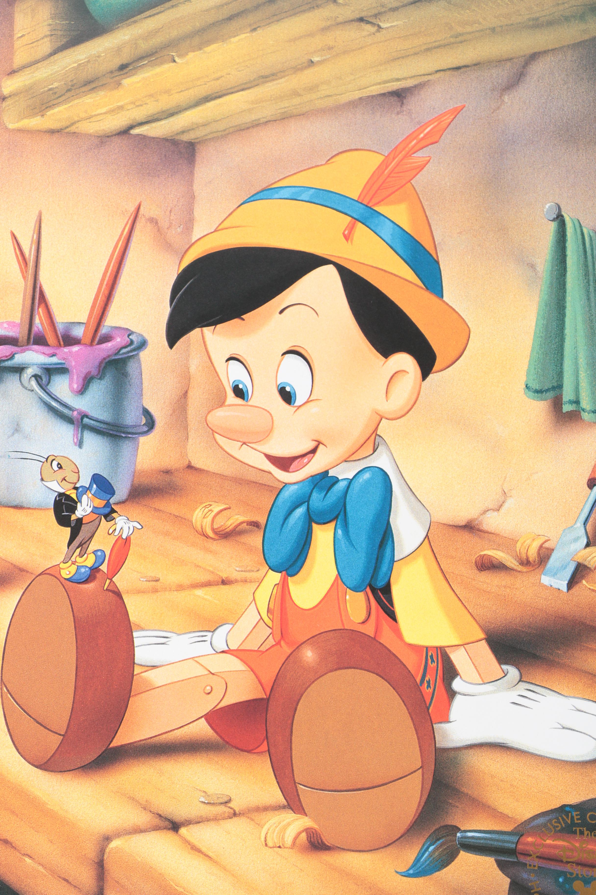 Offset Lithograph From The Walt Disney Company "Pinocchio"