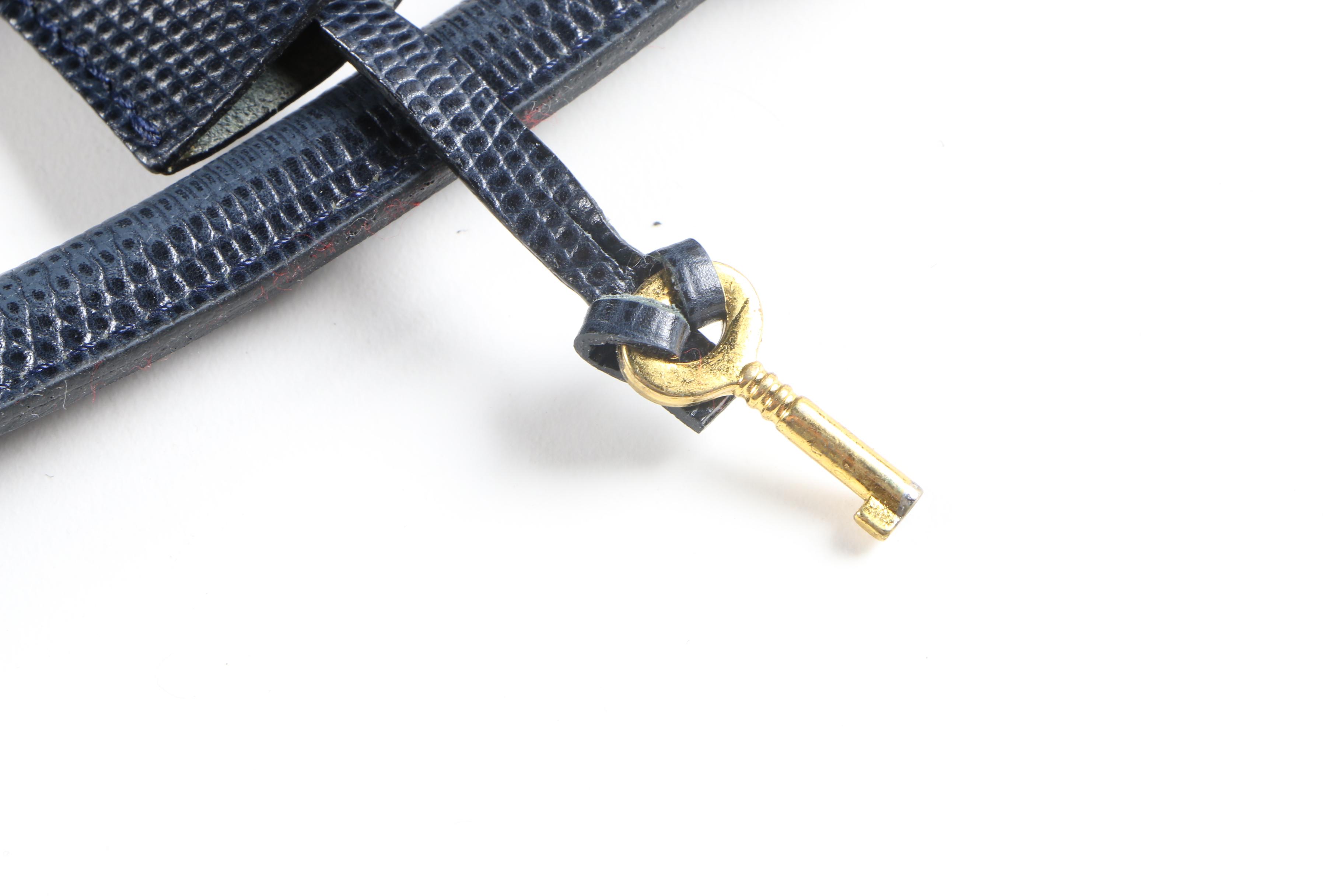 C. deSwan French Embossed Leather Handbag and Navy Blue Handbag