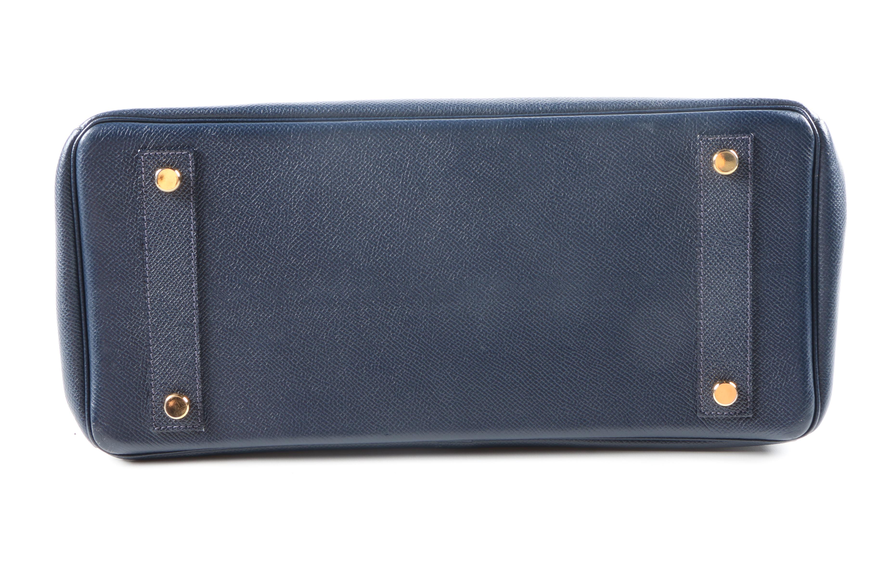 C. deSwan French Embossed Leather Handbag and Navy Blue Handbag