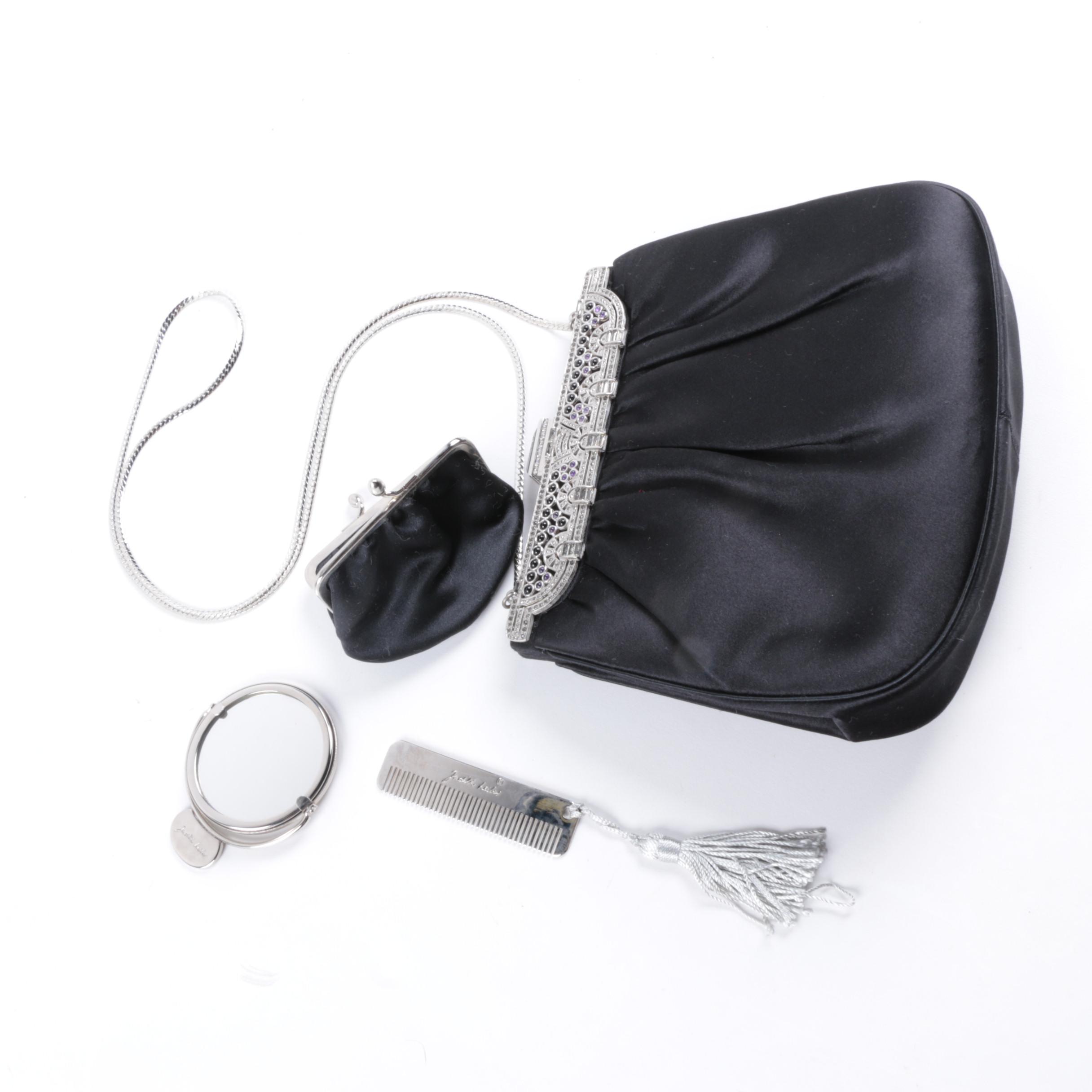 Judith Leiber Satin Art Deco Style Evening Bag