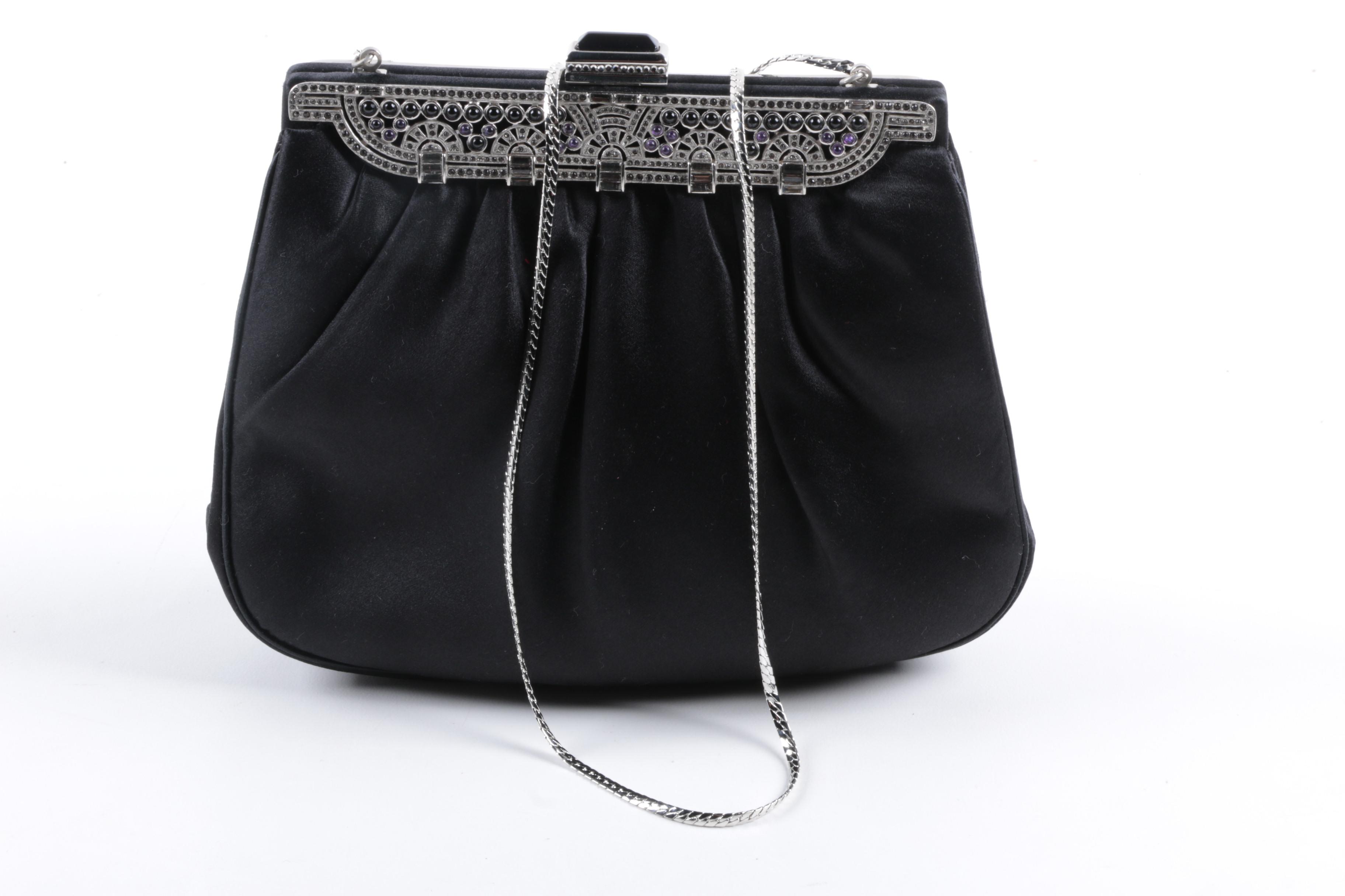 Judith Leiber Satin Art Deco Style Evening Bag