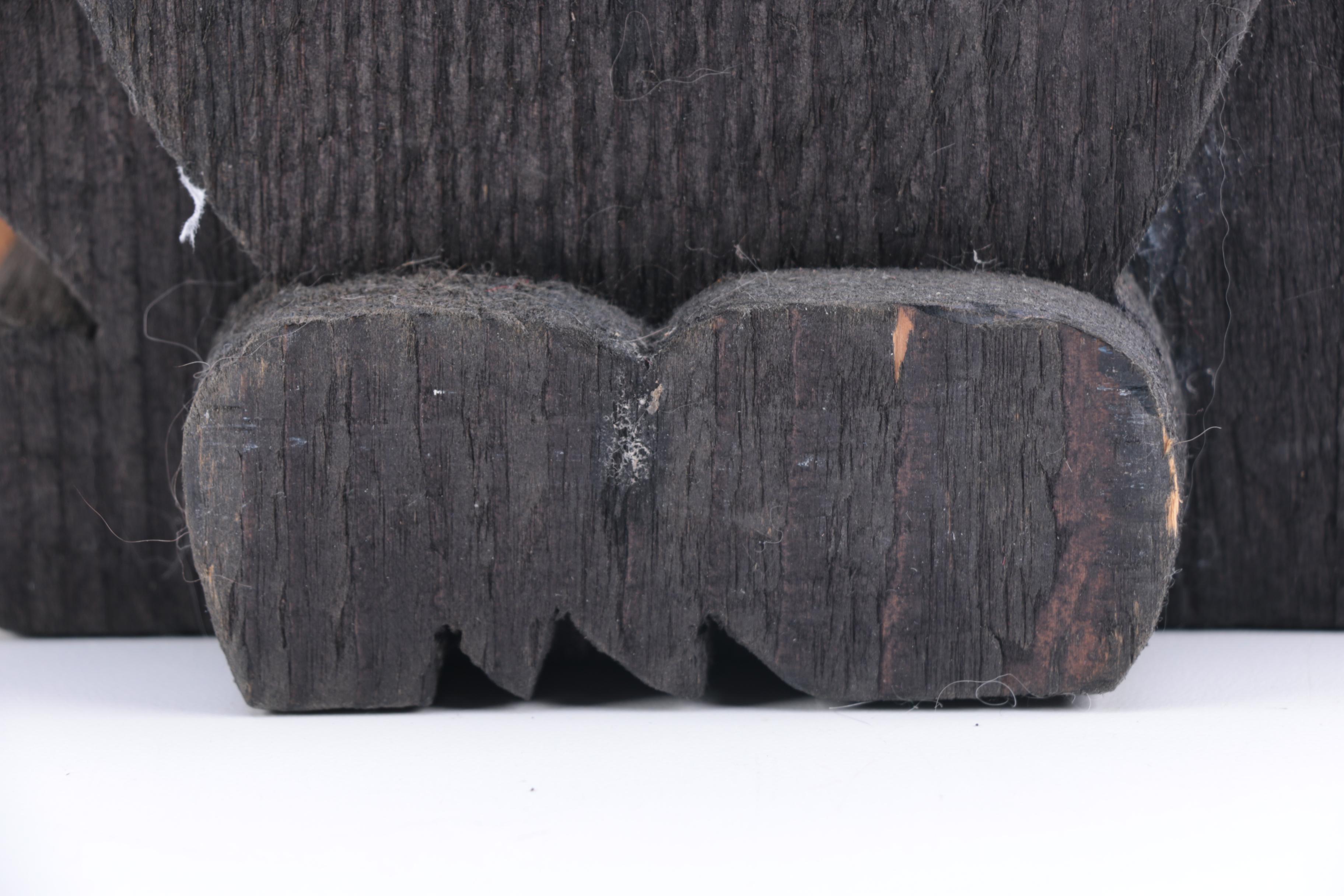 Carved Wooden Figurine of Cats