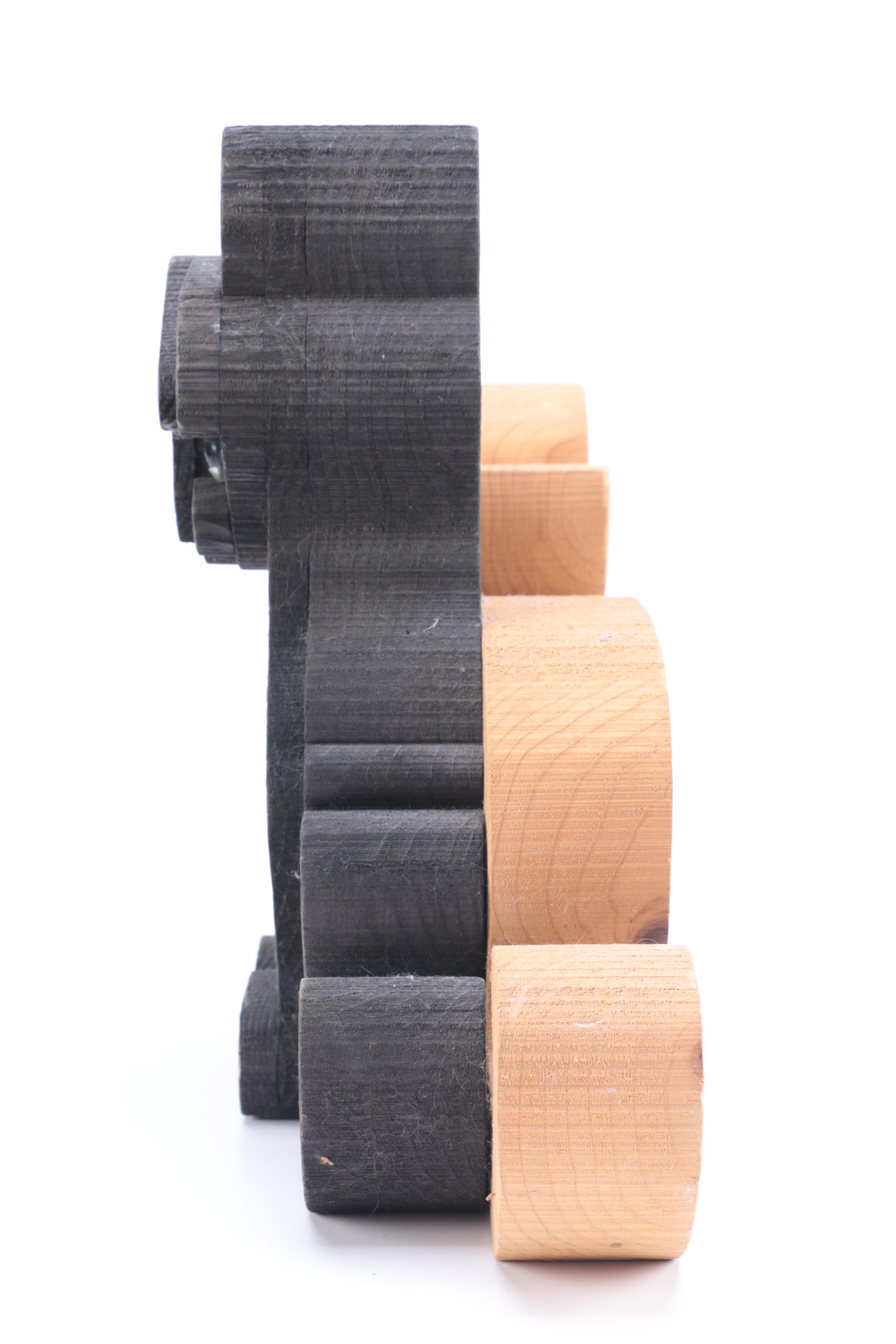 Carved Wooden Figurine of Cats