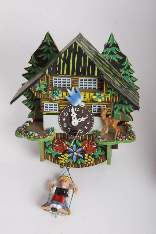 Miniature German Cuckoo Clock and Accent Mirror