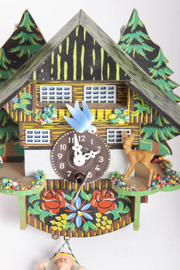 Miniature German Cuckoo Clock and Accent Mirror