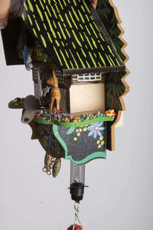 Miniature German Cuckoo Clock and Accent Mirror