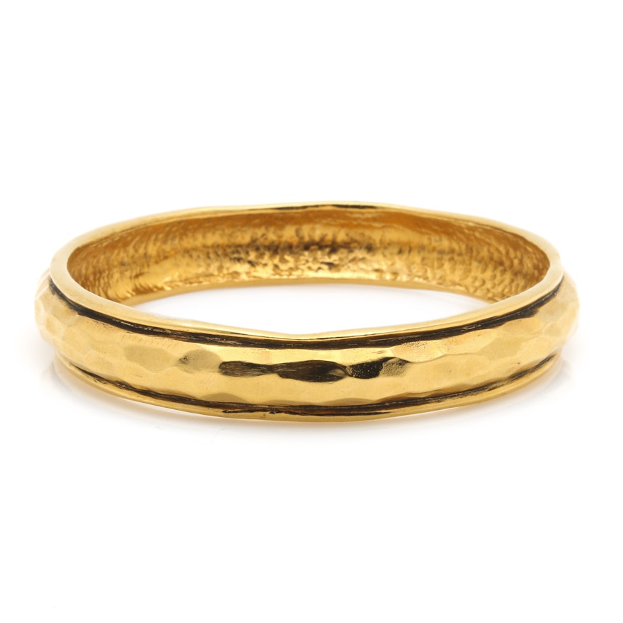 Vintage 1980s Chanel Gold Tone Bangle