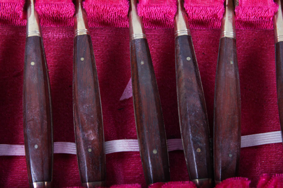 Bronze and Wood Flatware Set