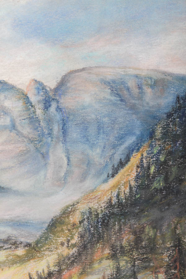 Velda Flinn Pastel Drawing on Paper of Colorado Mountain Landscape