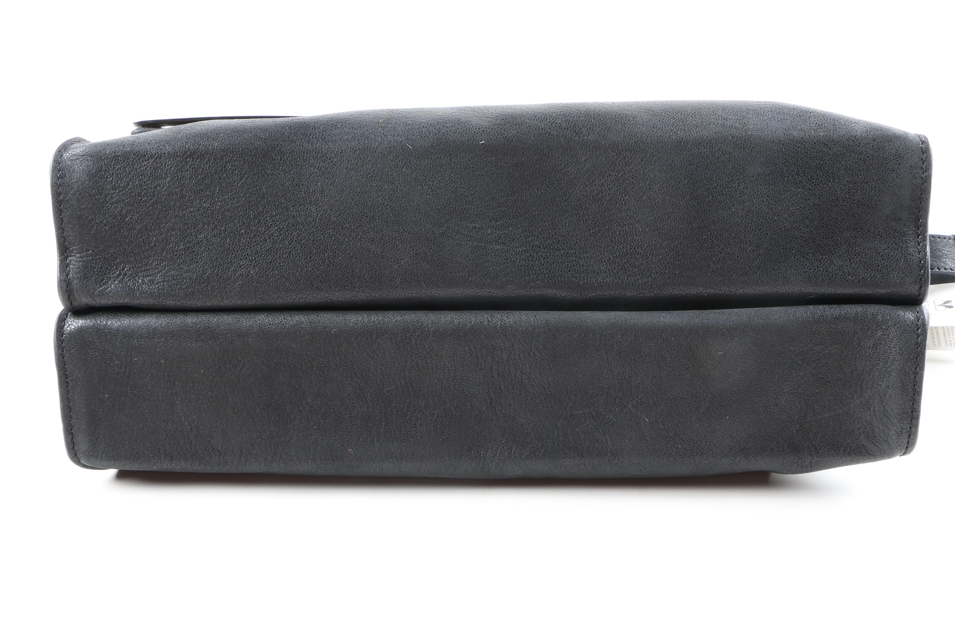 Barbara Milano Leather and Calf Fur Crossbody Bag