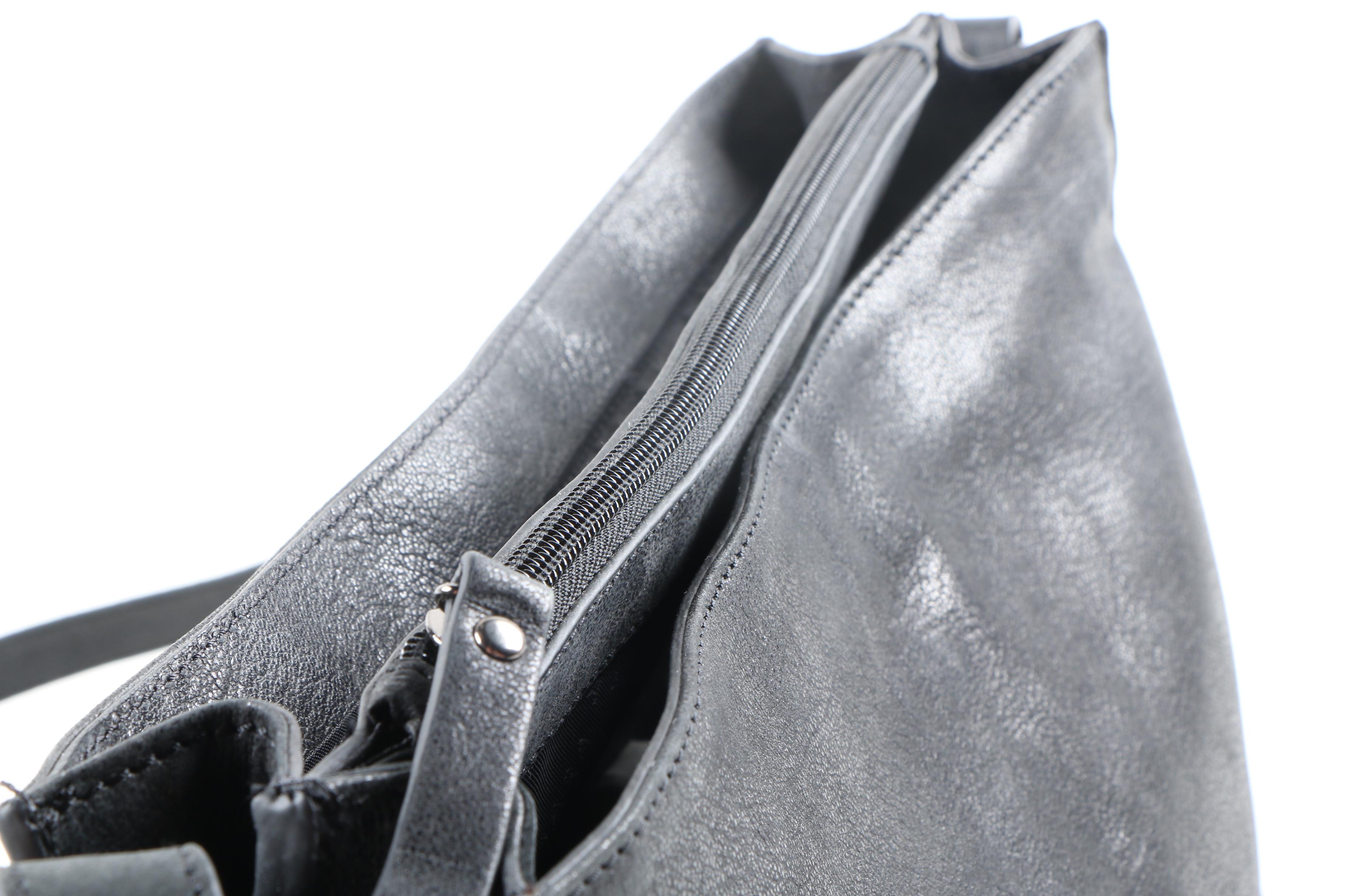 Barbara Milano Leather and Calf Fur Crossbody Bag