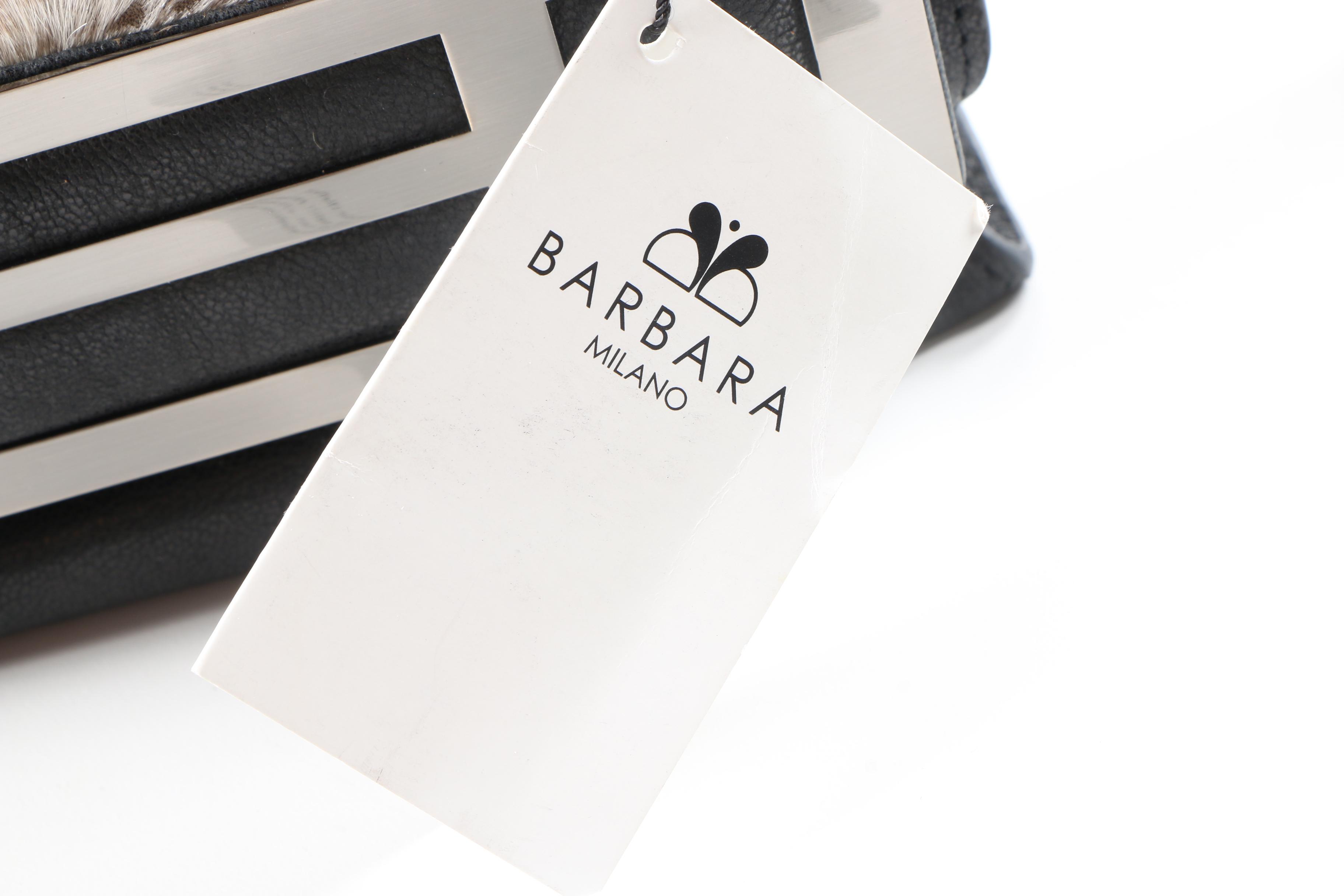 Barbara Milano Leather and Calf Fur Crossbody Bag