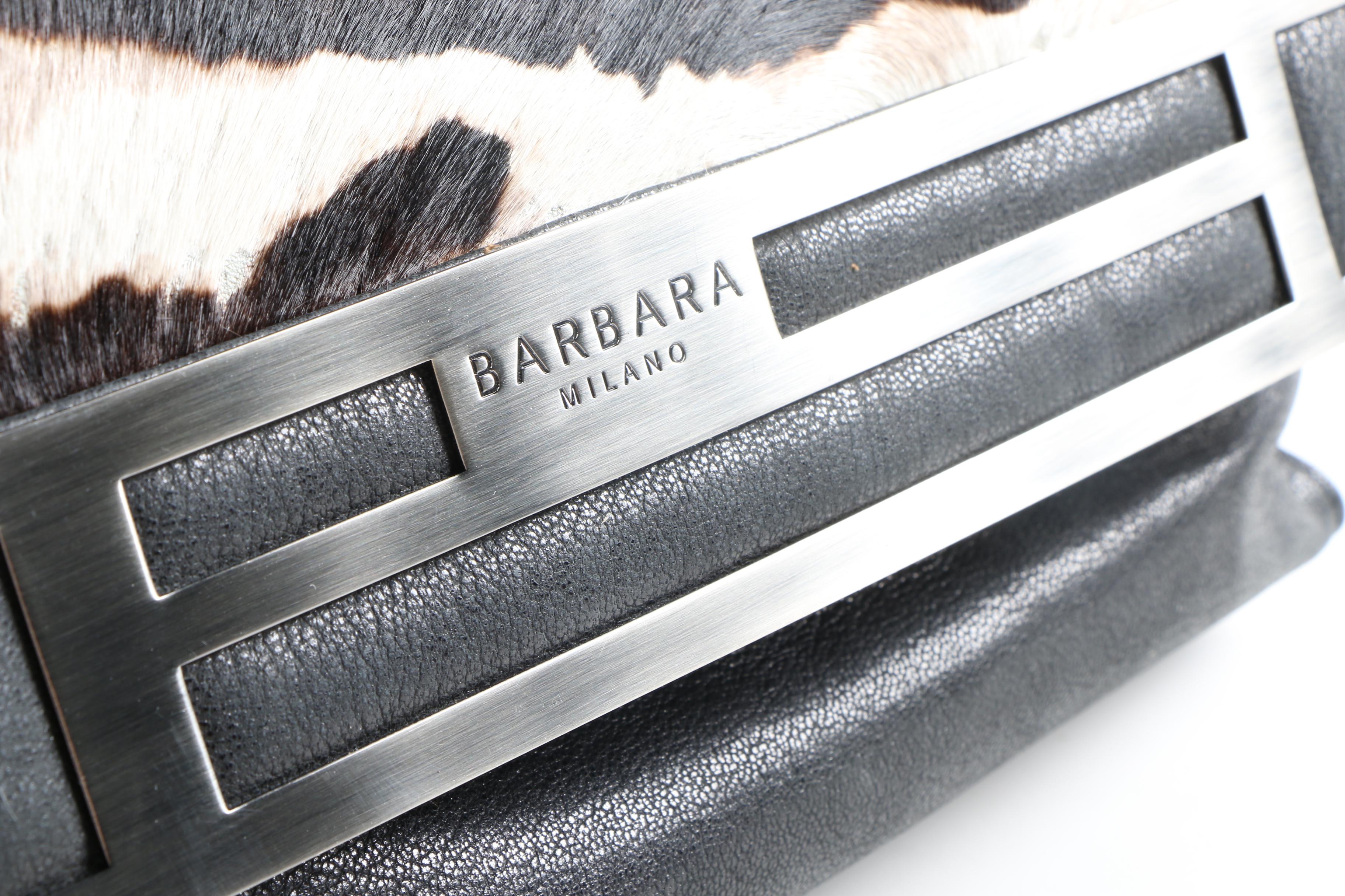 Barbara Milano Leather and Calf Fur Crossbody Bag