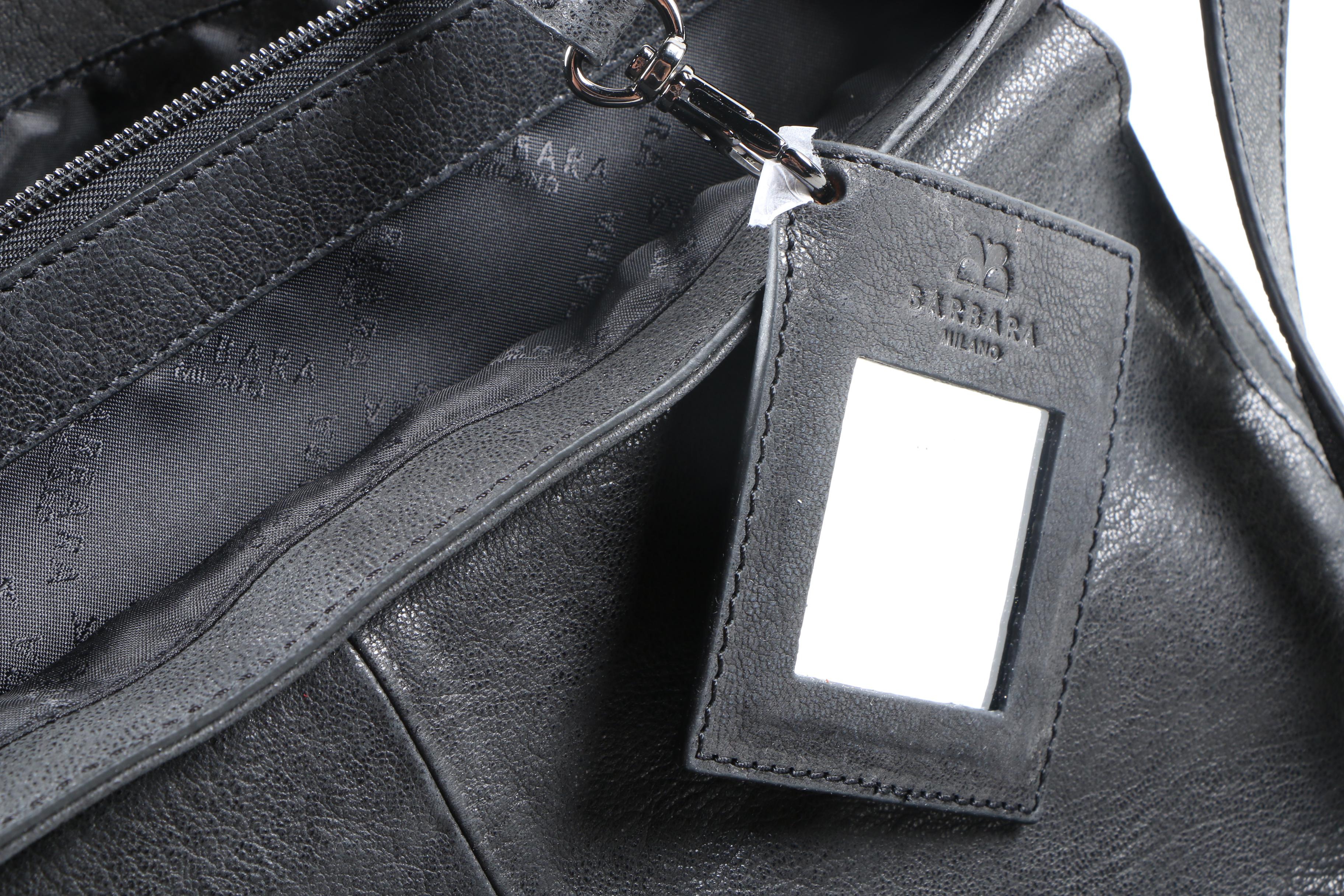 Barbara Milano Leather and Calf Fur Crossbody Bag