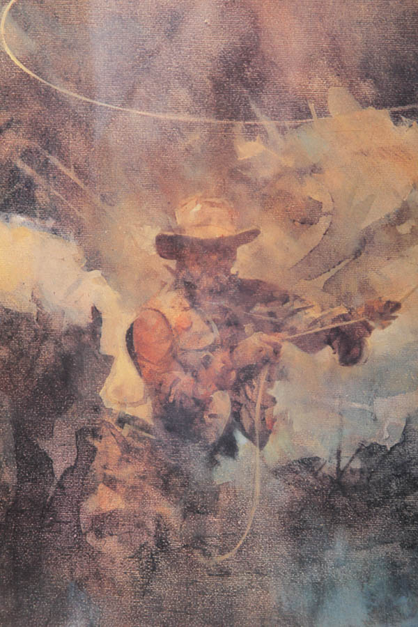 Offset Lithograph on Paper After Painting of Early Morning Fly Fishing Scene