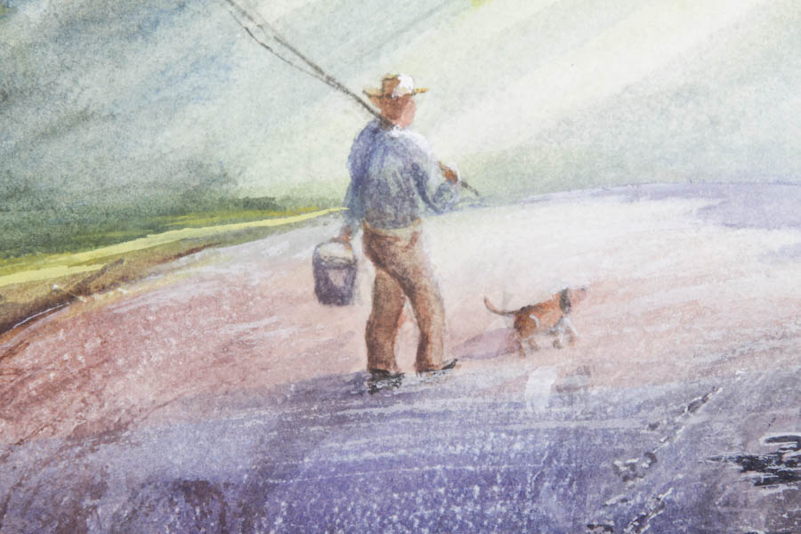 Damon Ralph Watercolor and Gouache Painting of Early Morning Walk