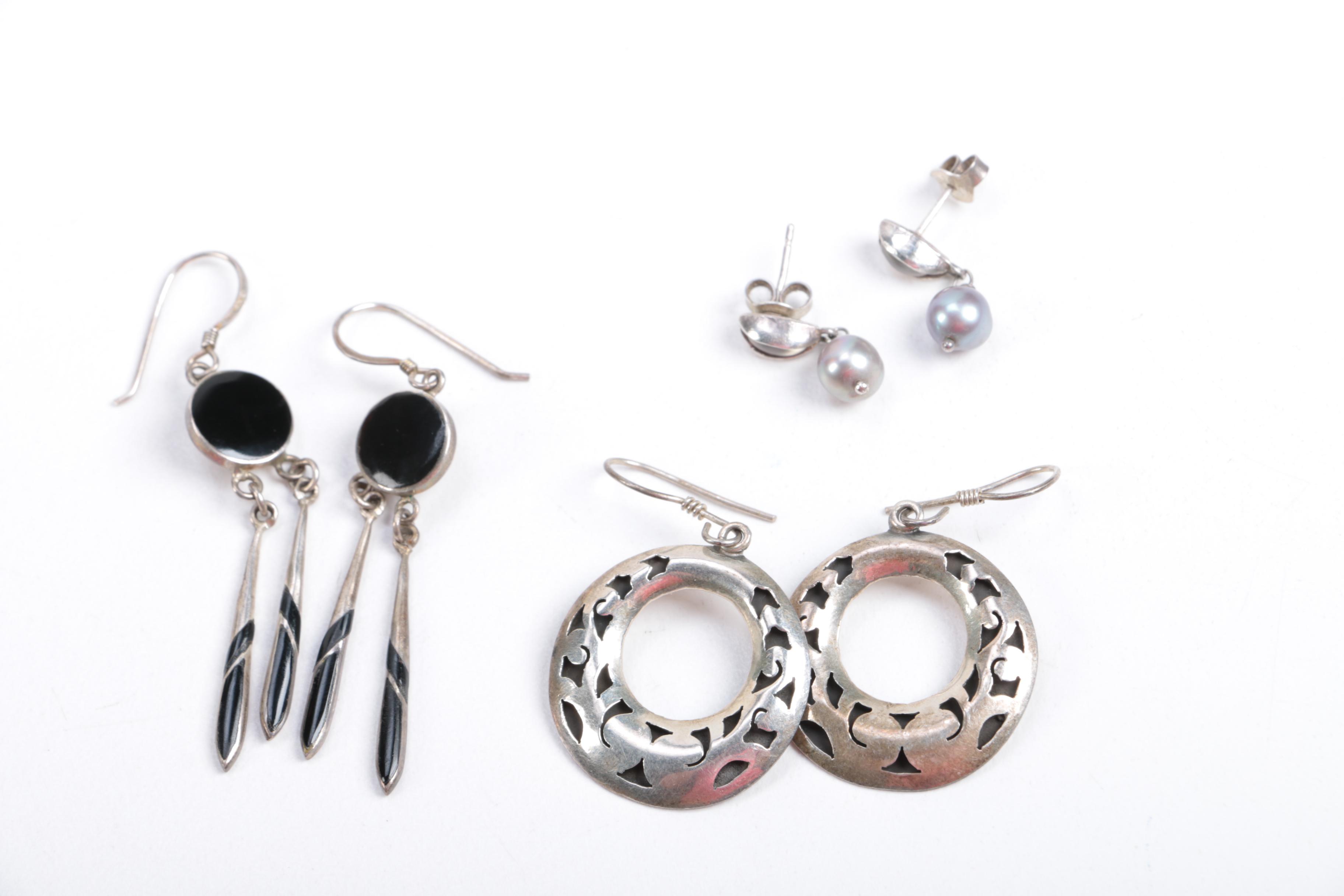 Sterling Silver Earrings and Bracelets