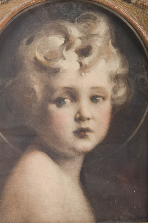 Vintage Framed Lithograph of the Christ Child