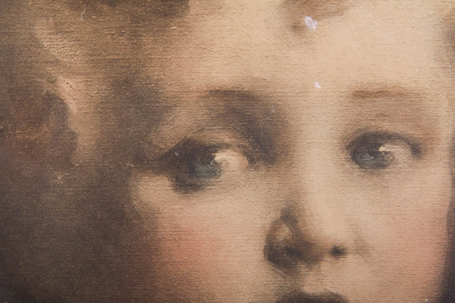 Vintage Framed Lithograph of the Christ Child