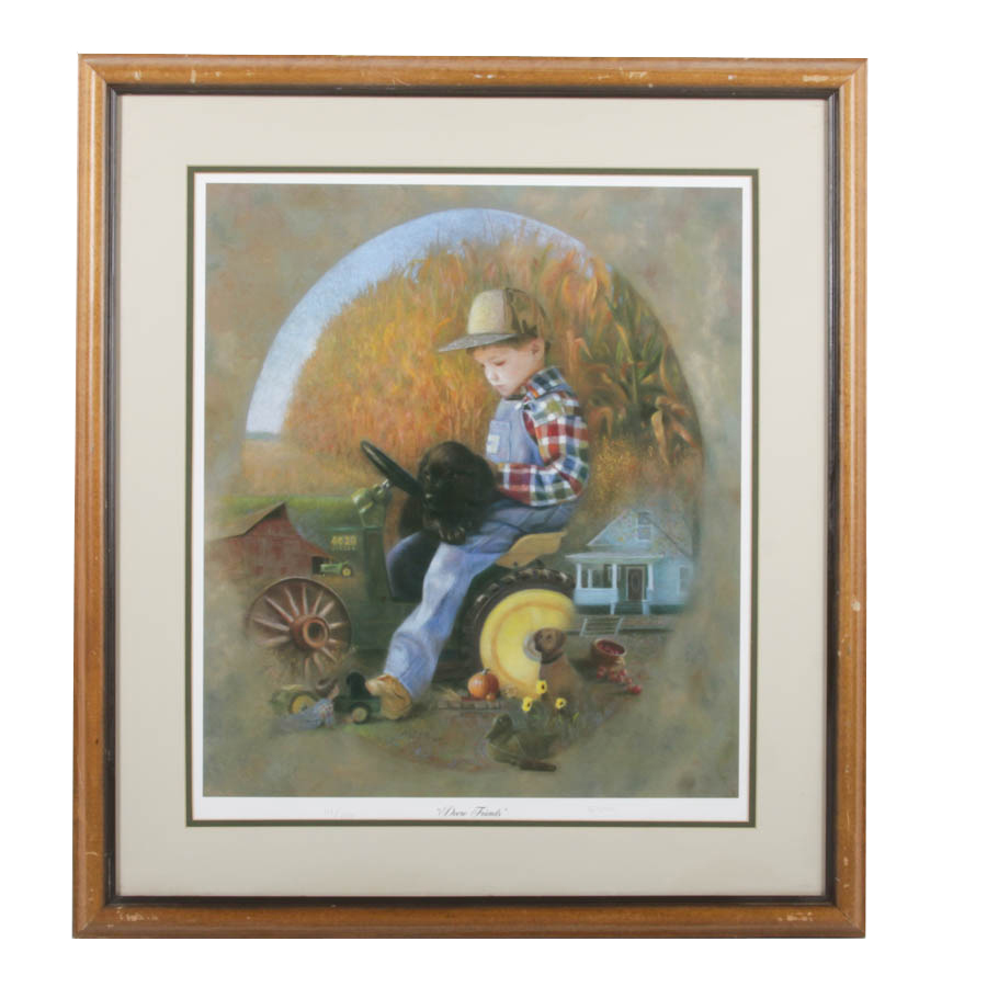 Nancy Lee Moran Limited Edition Framed Print, "Deere Friends"