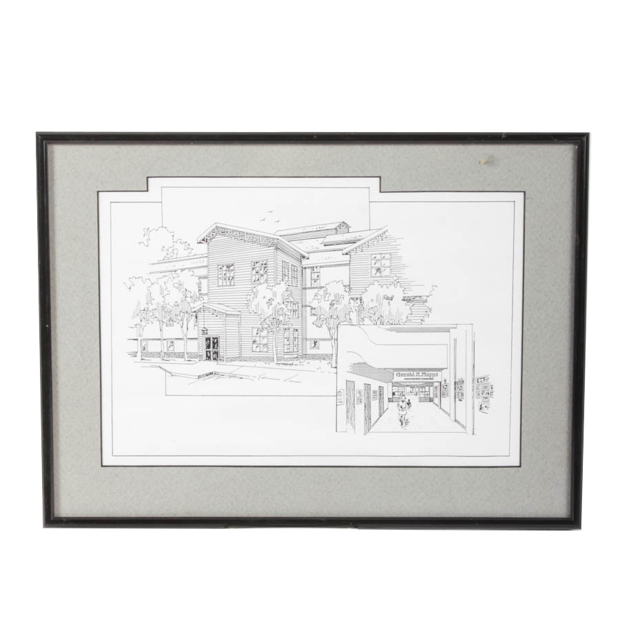 Print of Architectural Line Drawing