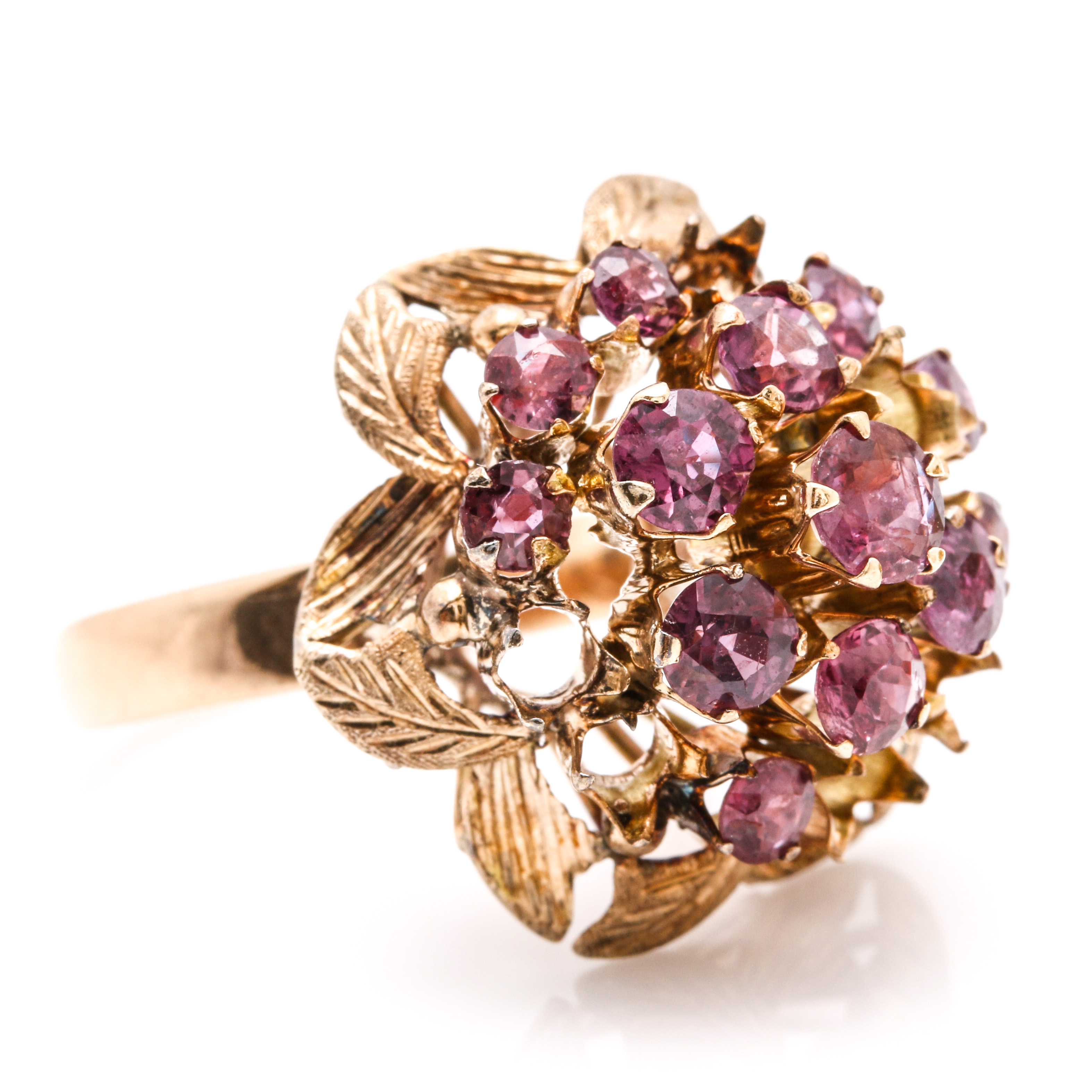 10K Yellow Gold and Sapphire Cluster Rings