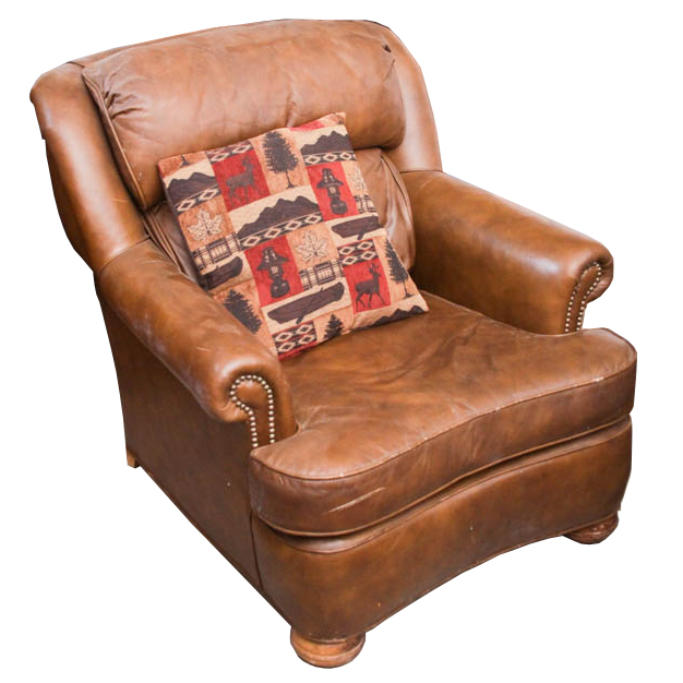 Faux Leather Club Chair