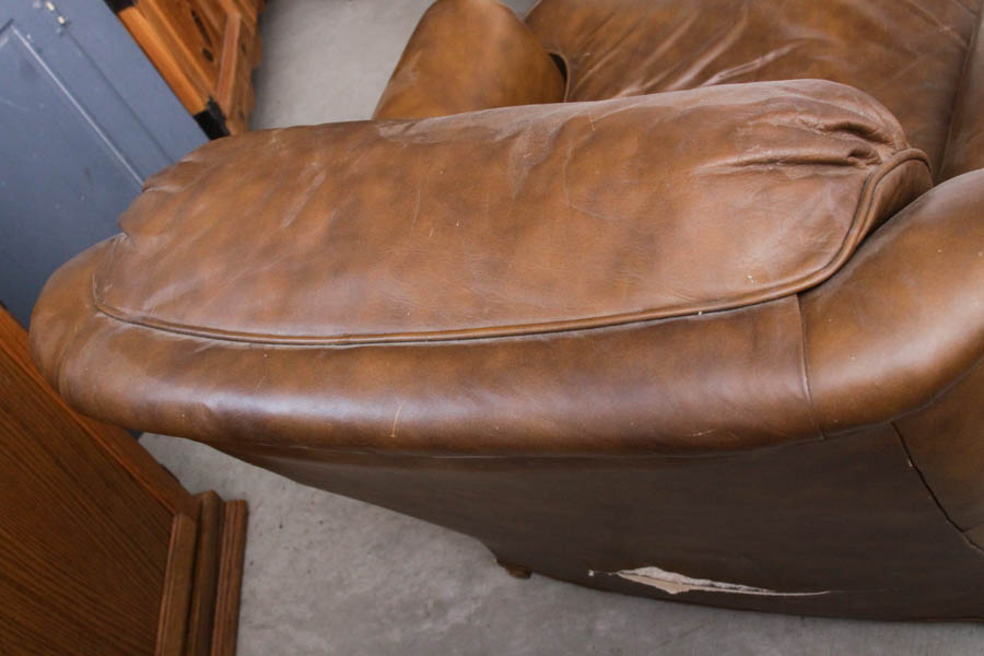 Faux Leather Club Chair