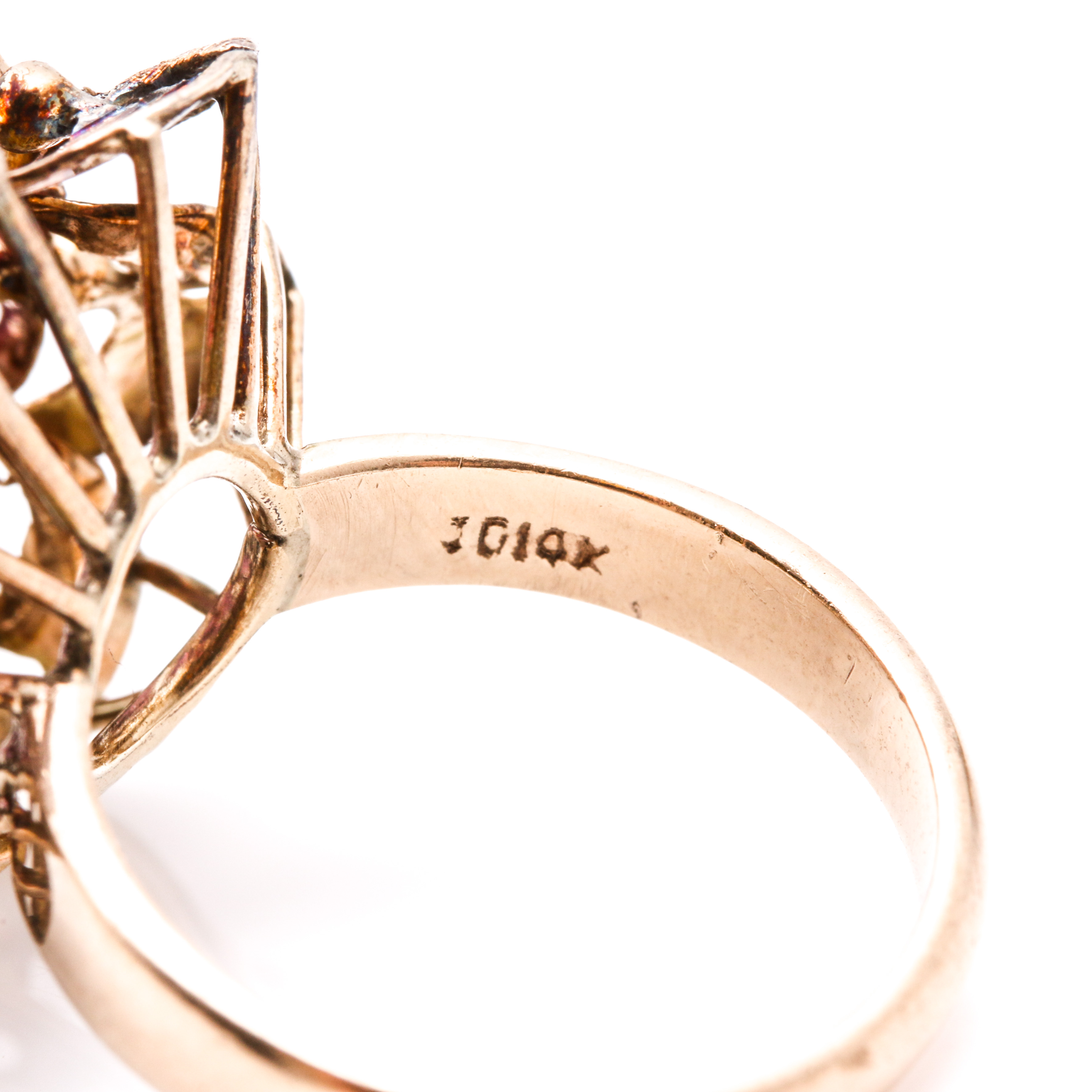 10K Yellow Gold and Sapphire Cluster Rings