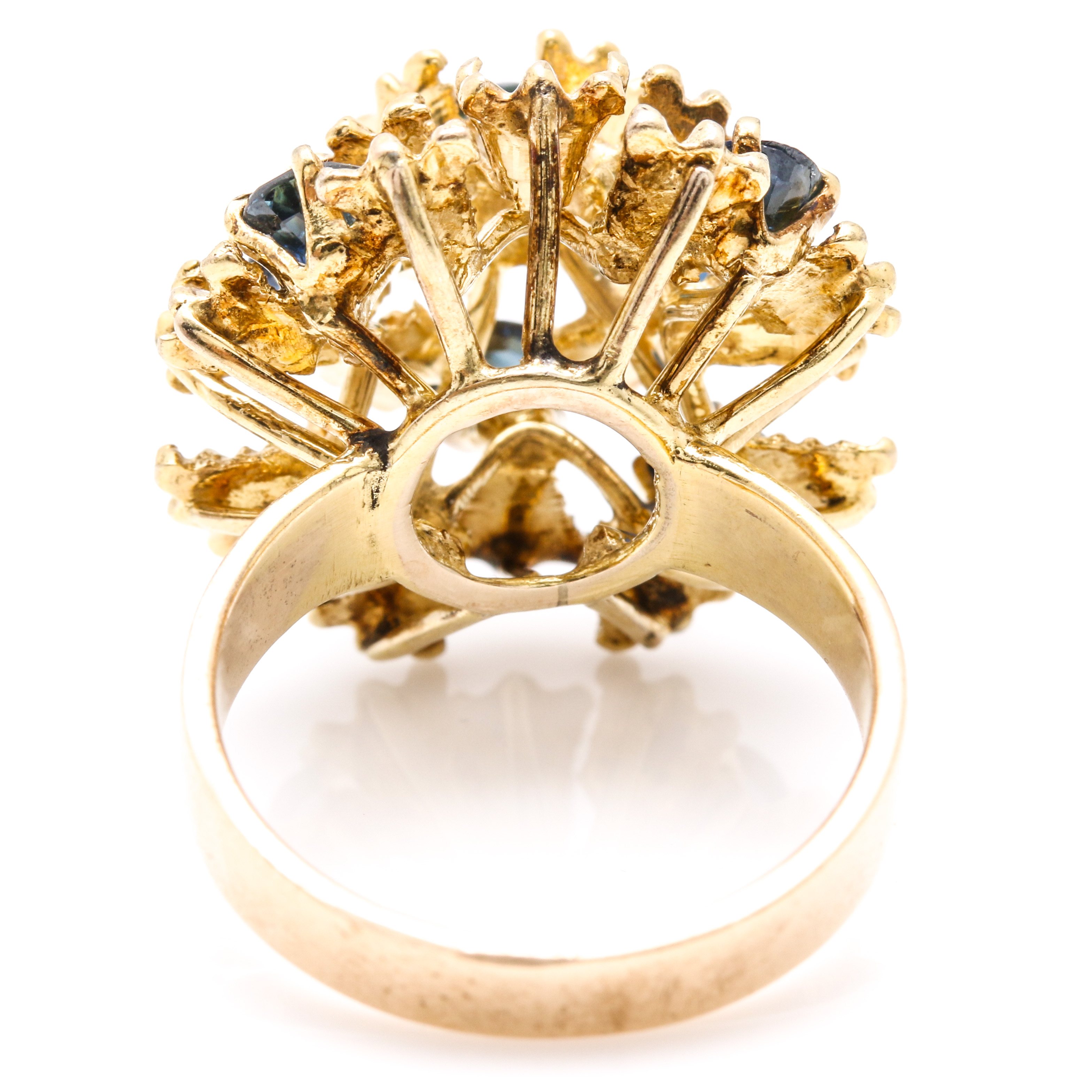 10K Yellow Gold and Sapphire Cluster Rings