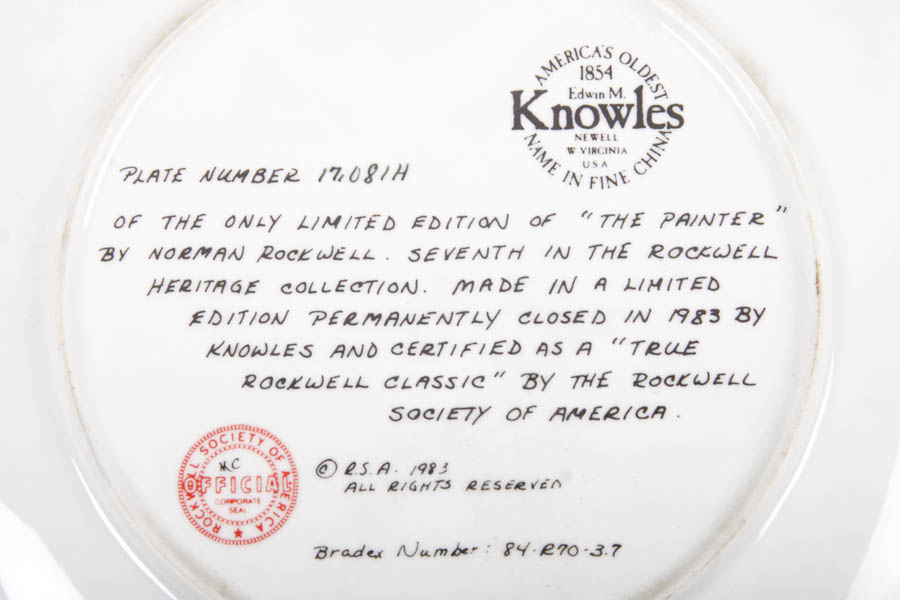 Norman Rockwell Book and Commemorative Plate