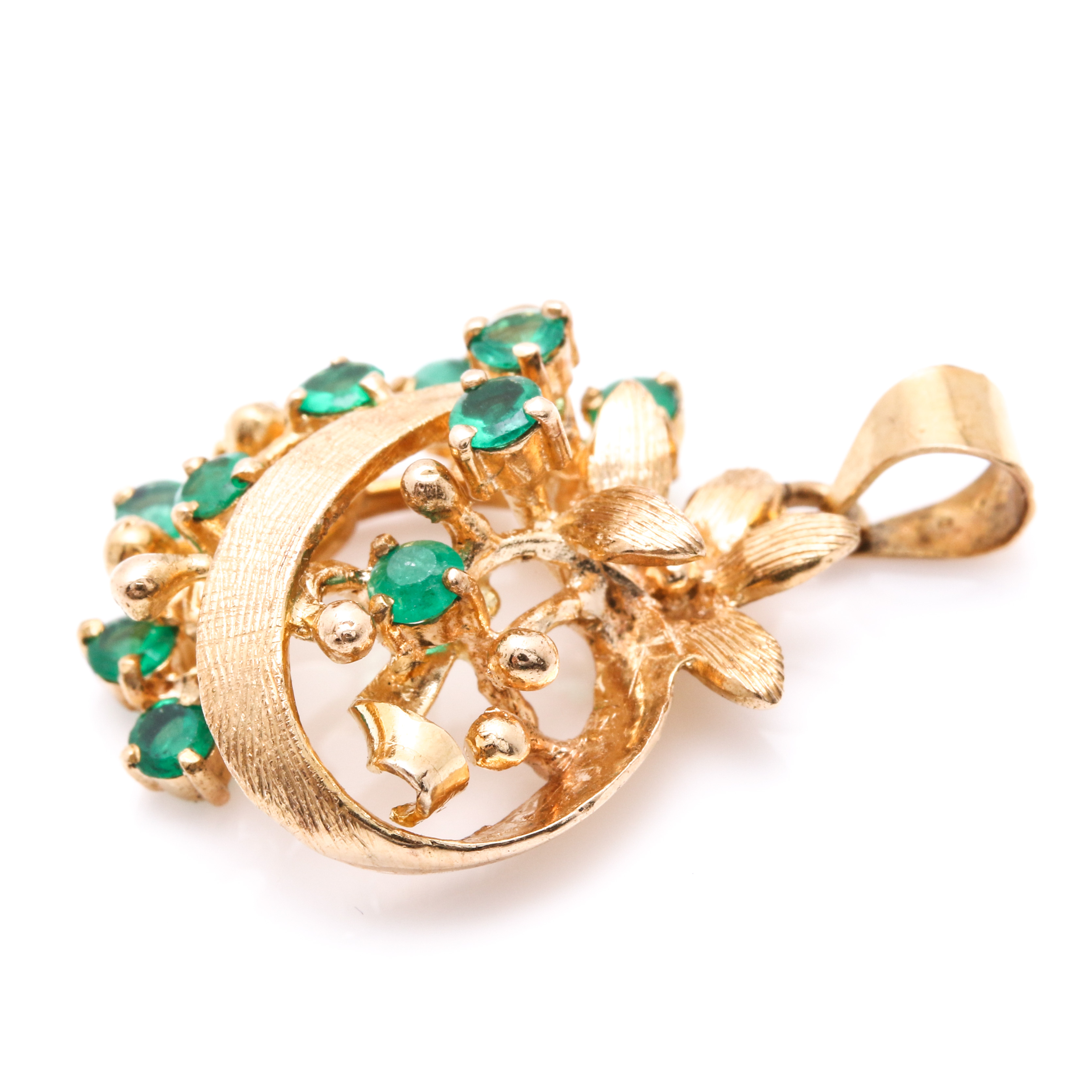 14K Yellow Gold Emerald Pendant