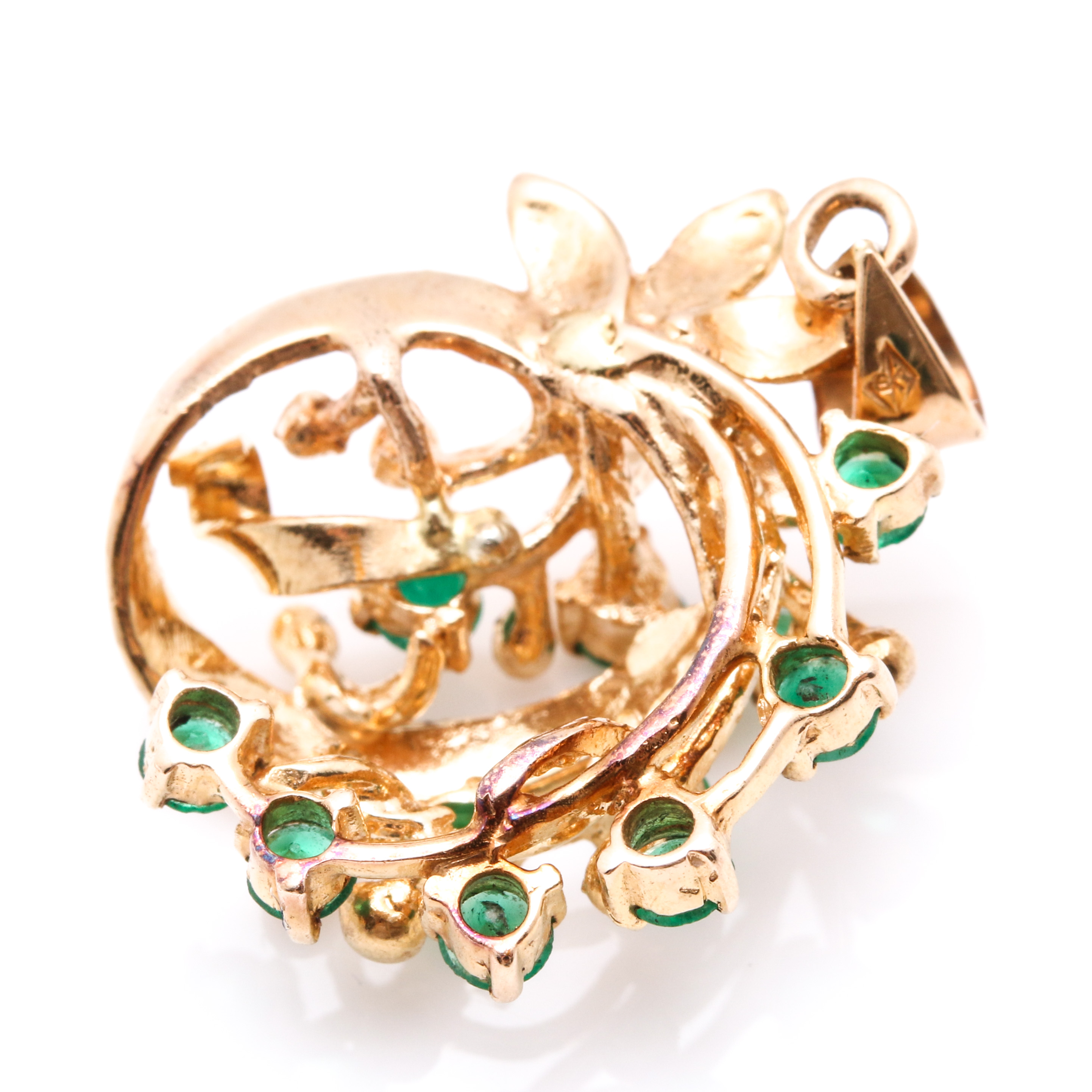 14K Yellow Gold Emerald Pendant