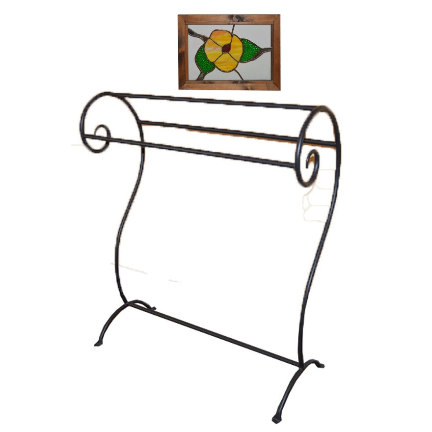 Scroll Quilt Rack and Stained Glass Art