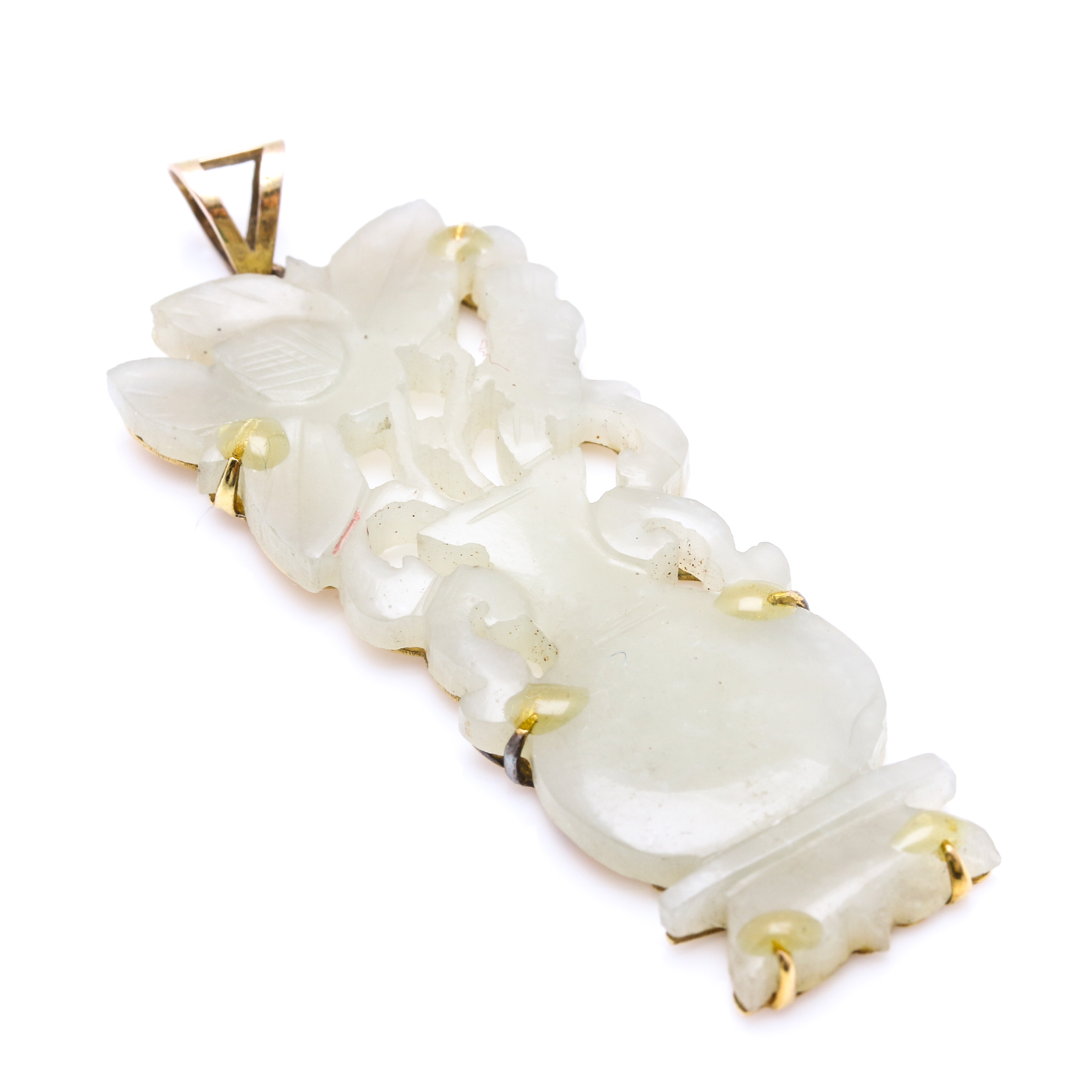 Mixed Gold Diamond and Bowenite Pendants