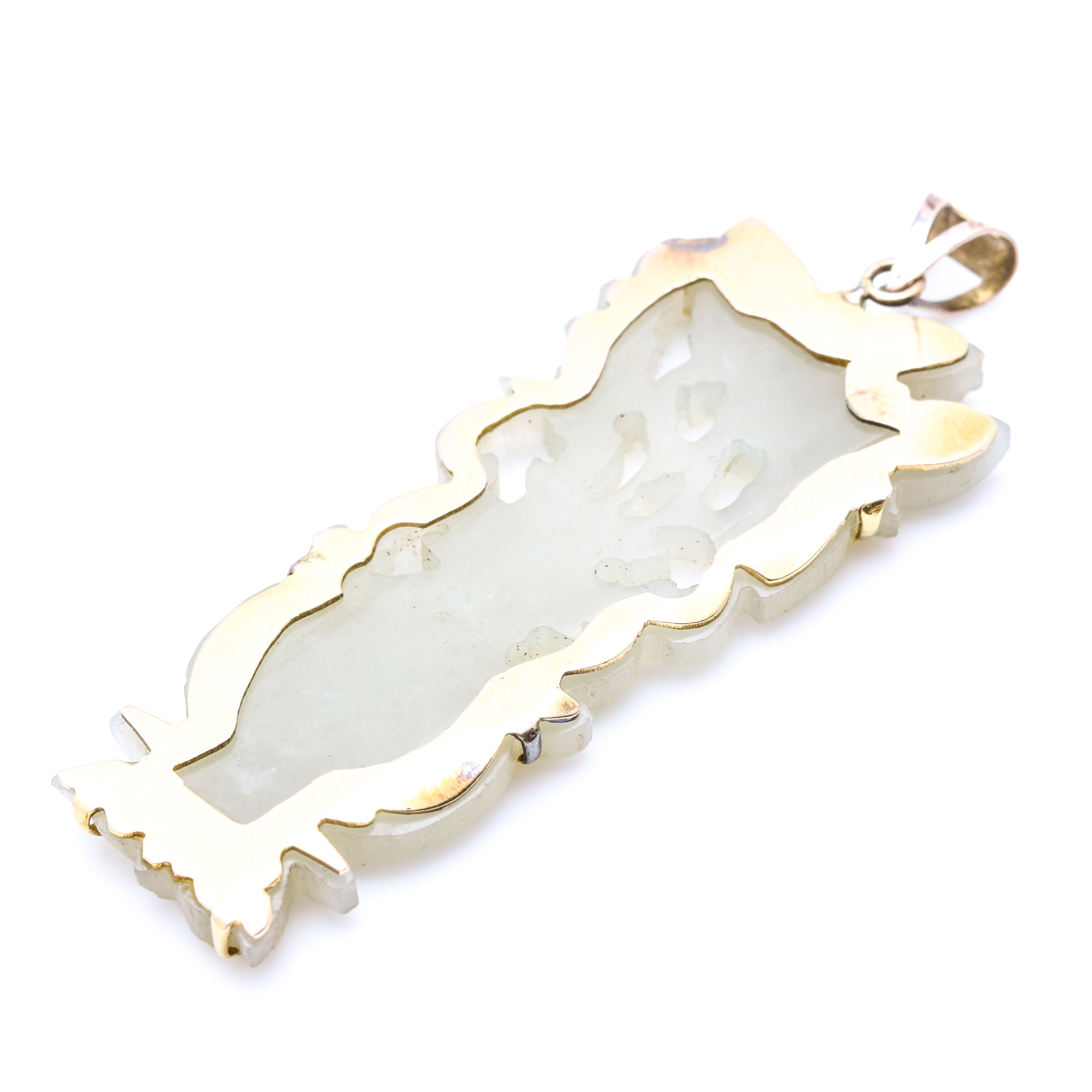 Mixed Gold Diamond and Bowenite Pendants