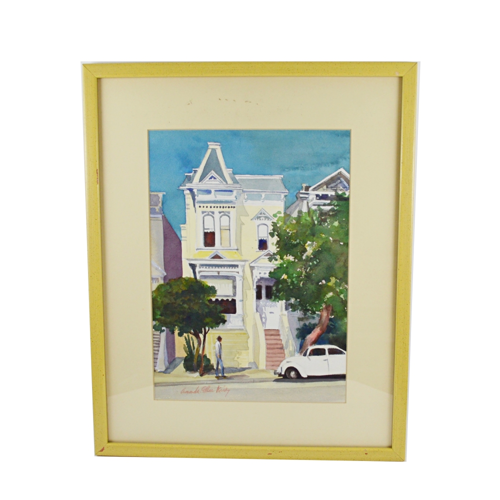 Amanda Eller Kirby Watercolor "A San Francisco House"