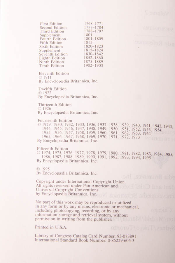 Circa 1995 Encyclopedia Britannica Set