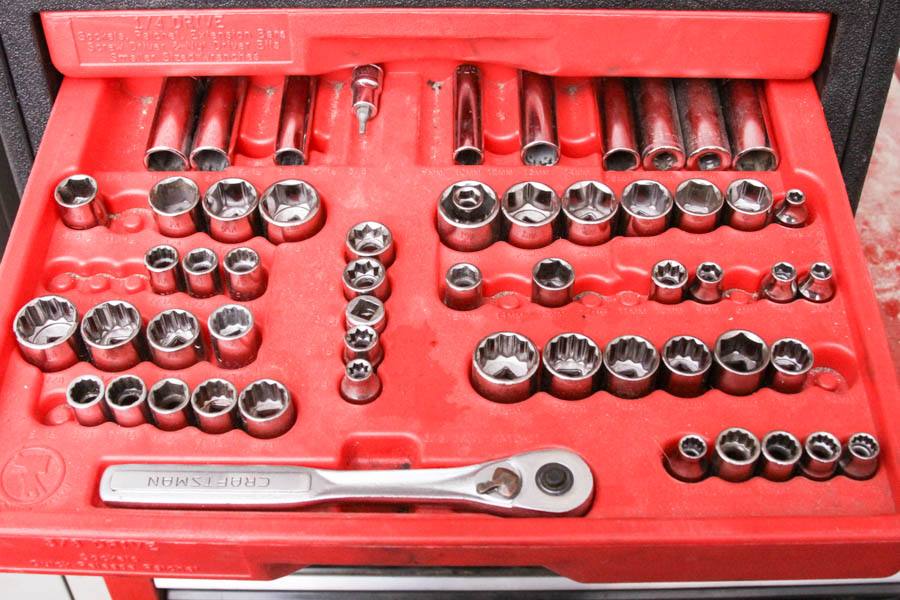 Craftsman Tool Chest with an Assortment of Tools