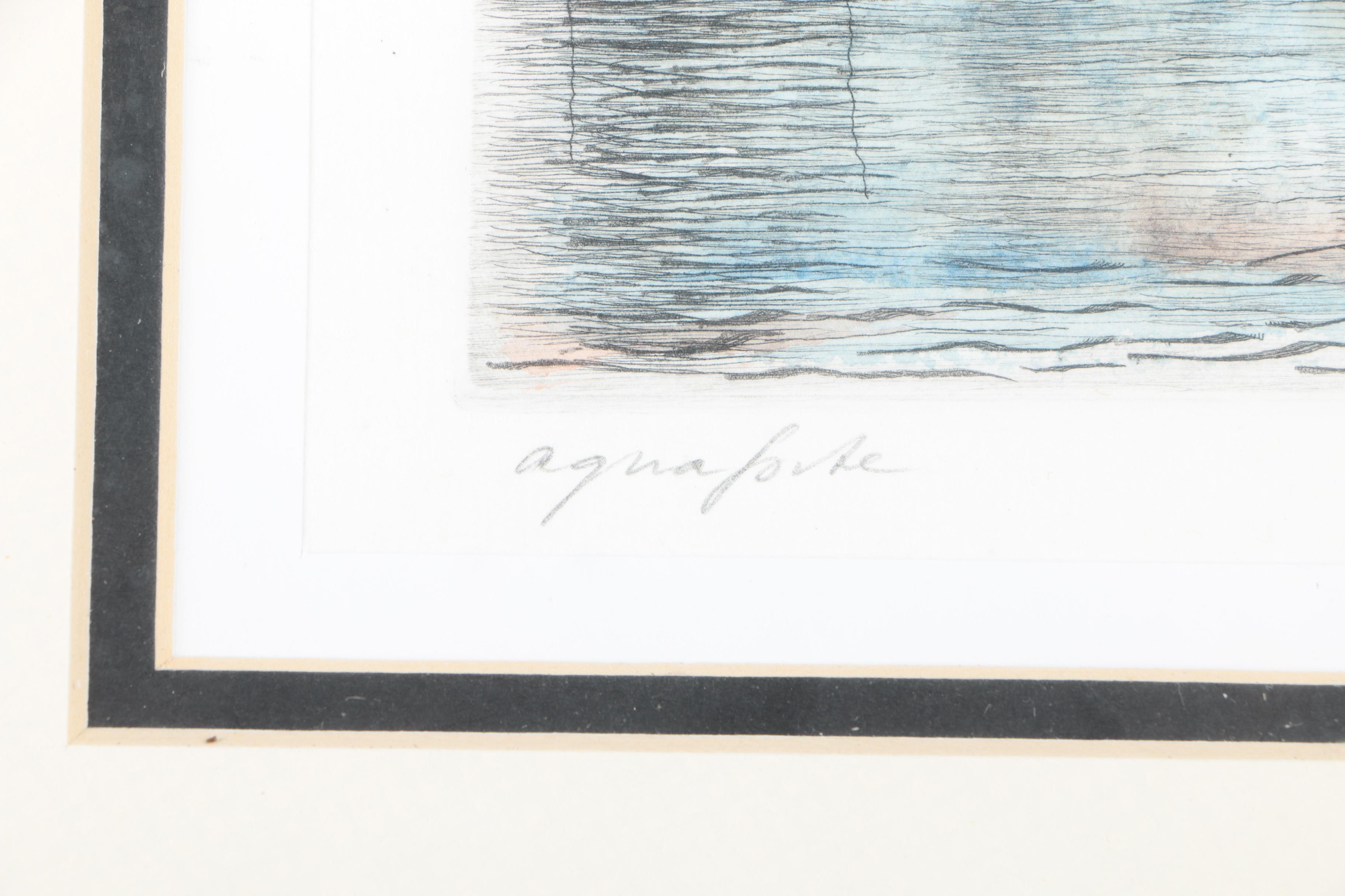 Hand Colored Prints of Vltava River and Charles Bridge