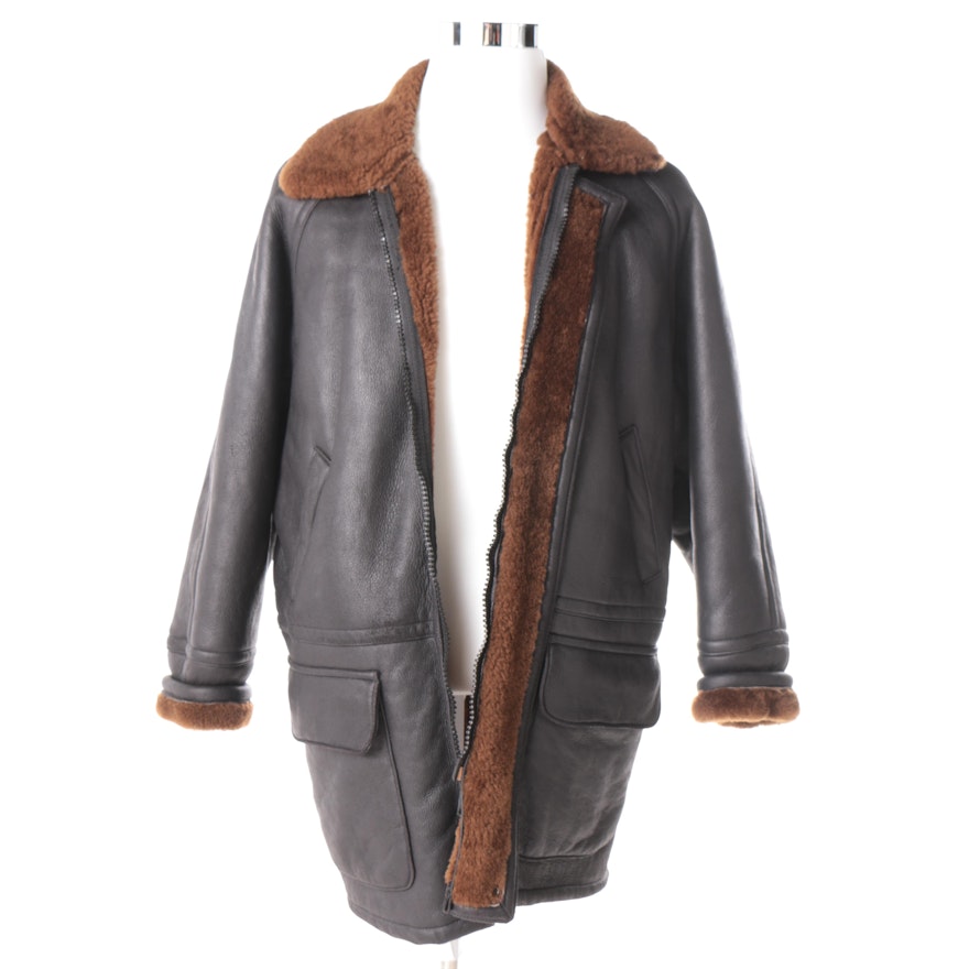 Men's Leather and Faux Fur Jacket By New Zealand Outback
