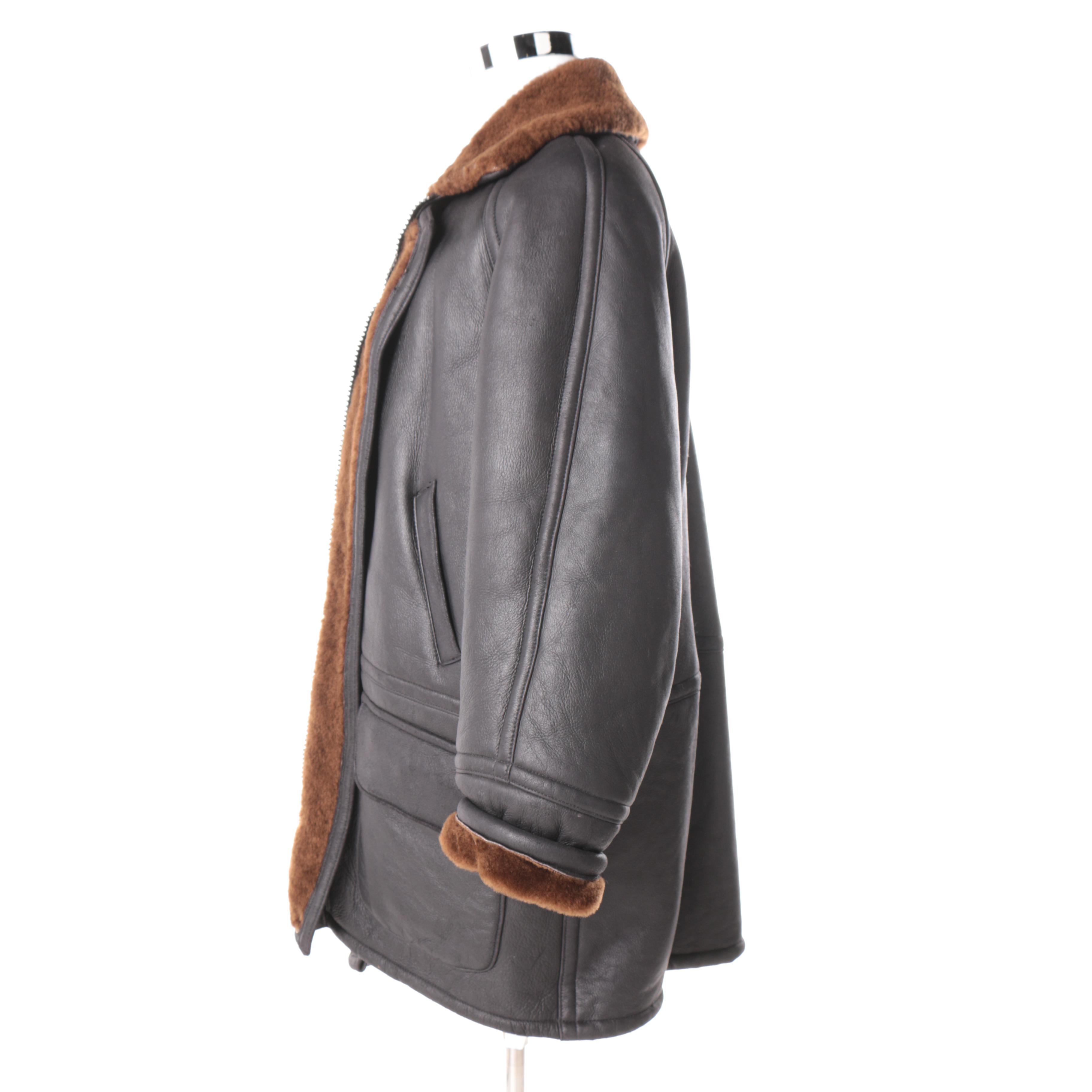 Men's Leather and Faux Fur Jacket By New Zealand Outback