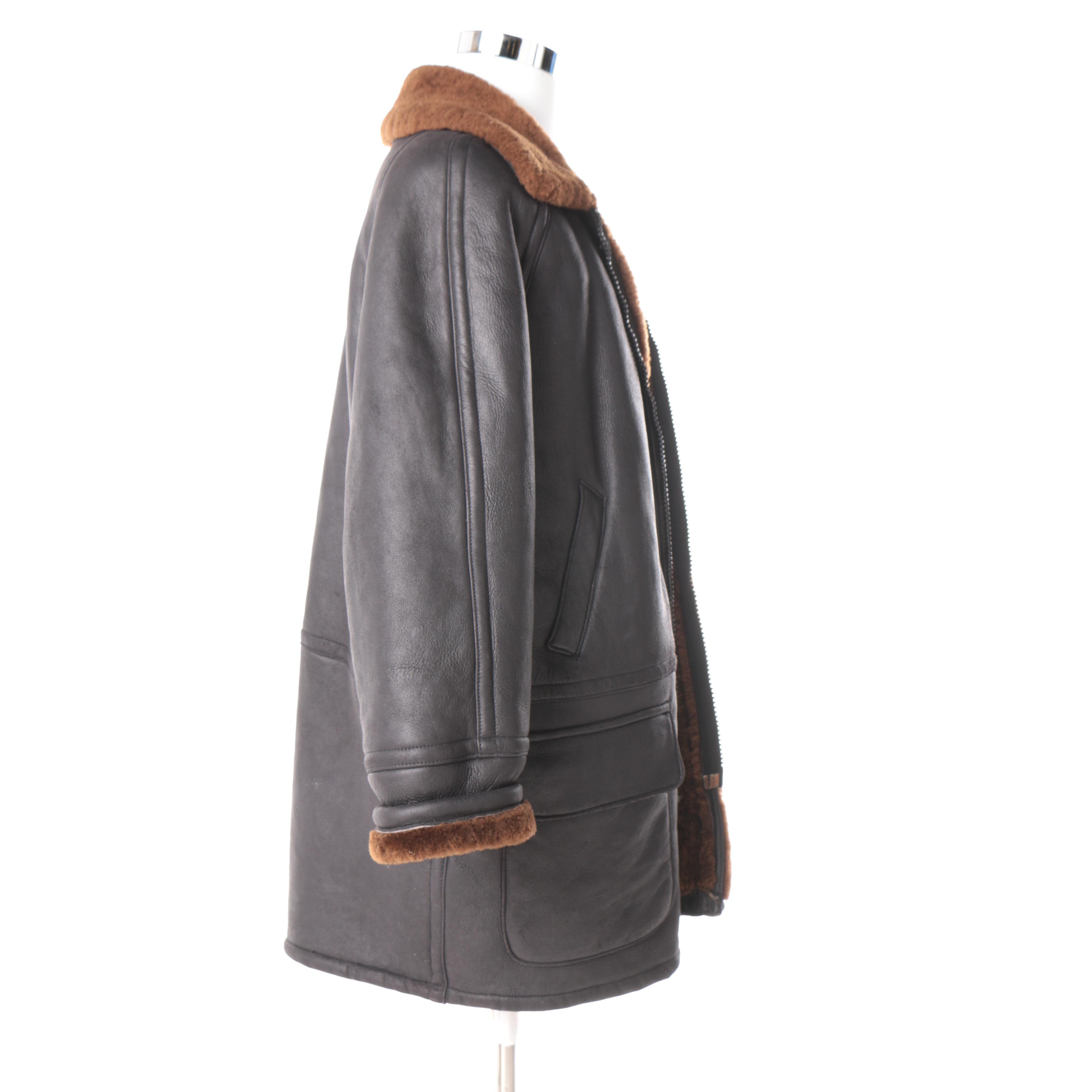 Men's Leather and Faux Fur Jacket By New Zealand Outback