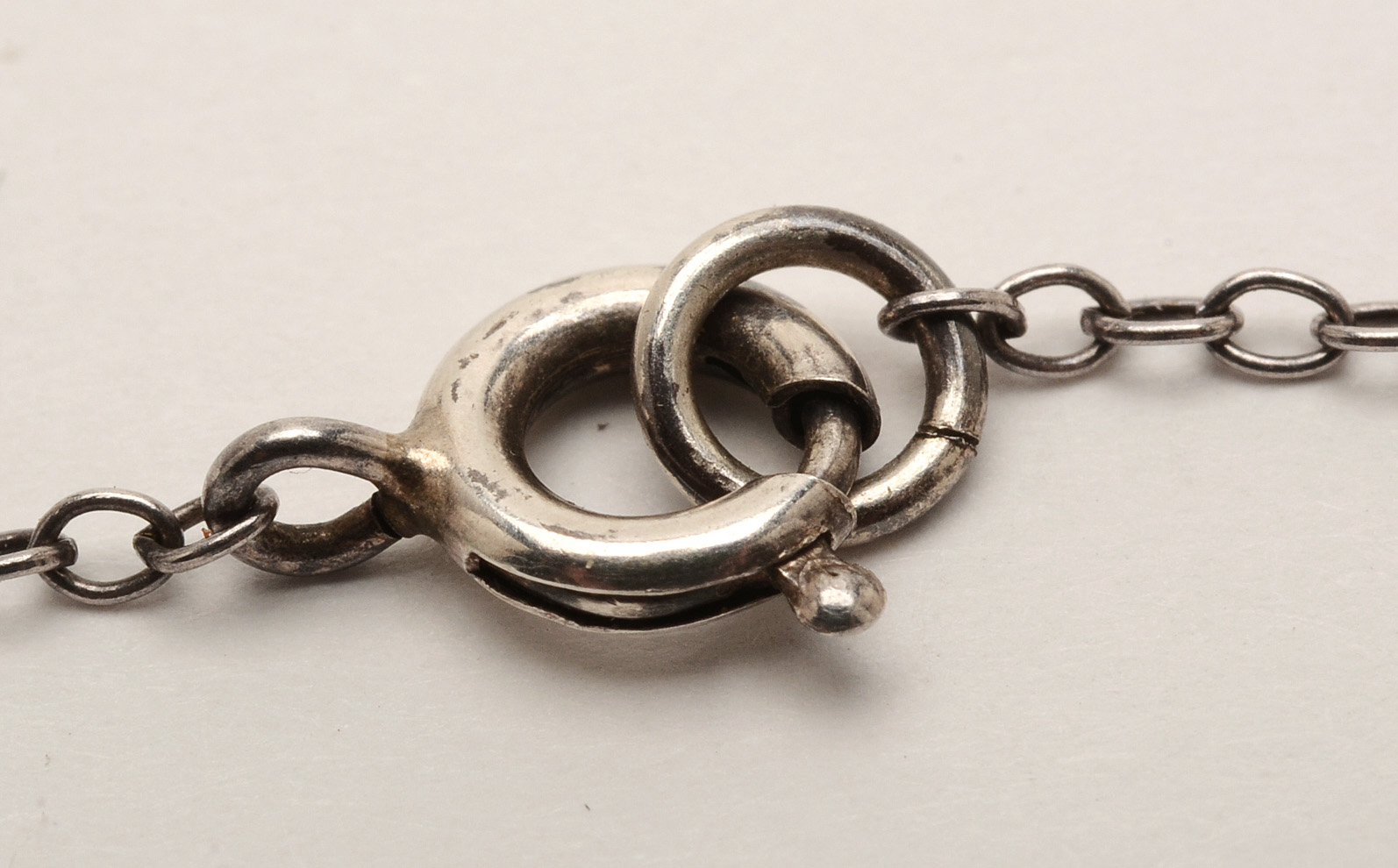 Sterling Ring and Chain Necklace with Wedgwood Style Tie Tack