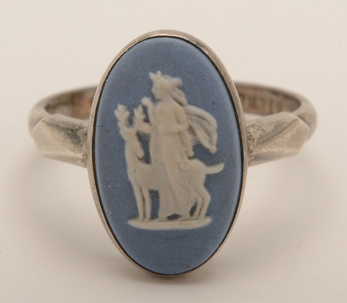 Wedgwood Blue Jasperware Jewelry in Sterling Settings