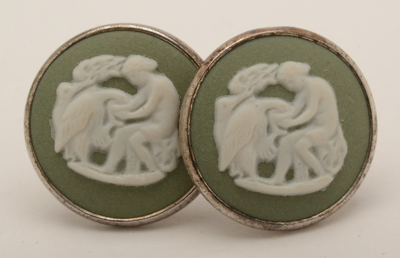 Wedgwood Sage Jasperware Jewelry in Sterling Settings