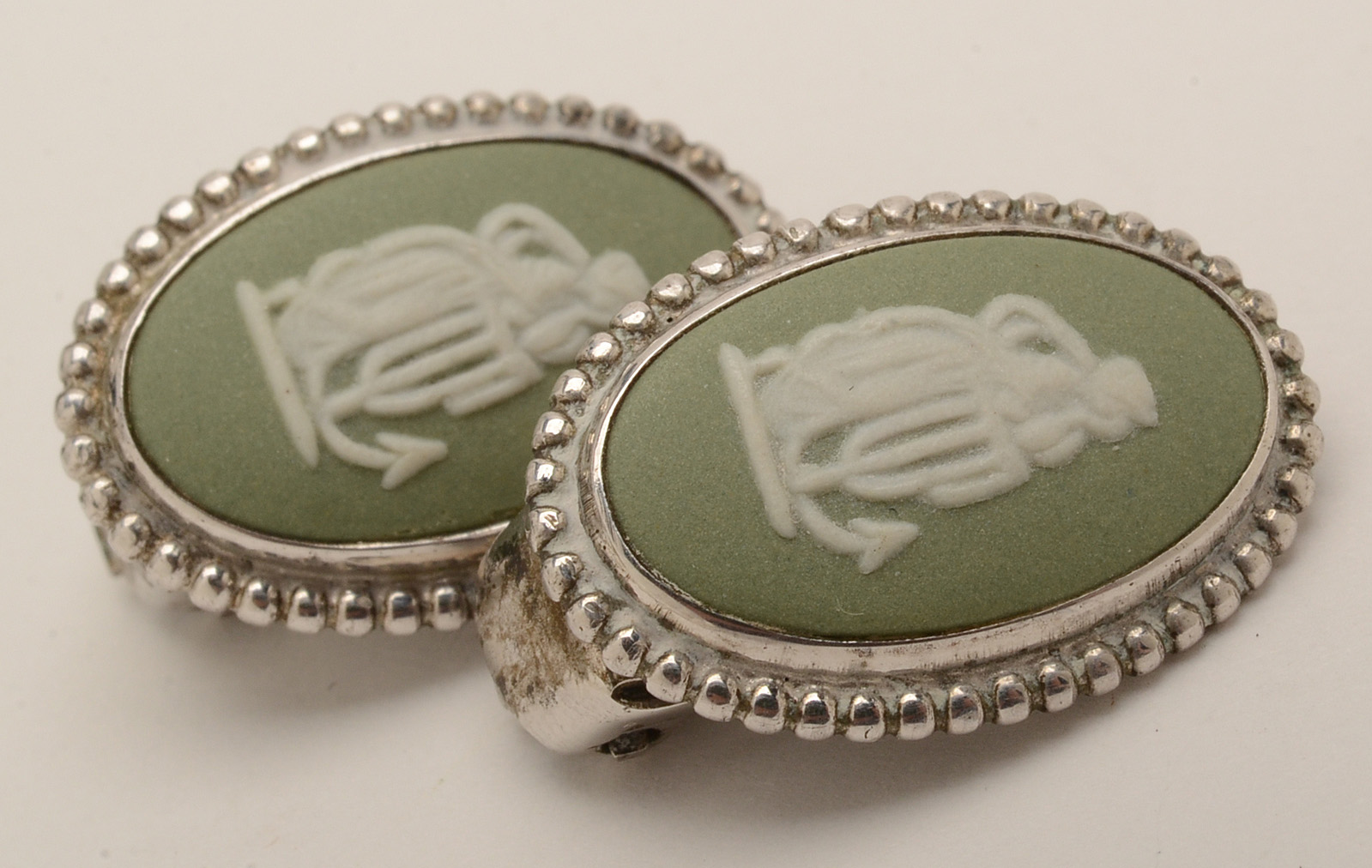 Wedgwood Sage Jasperware Jewelry in Sterling Settings